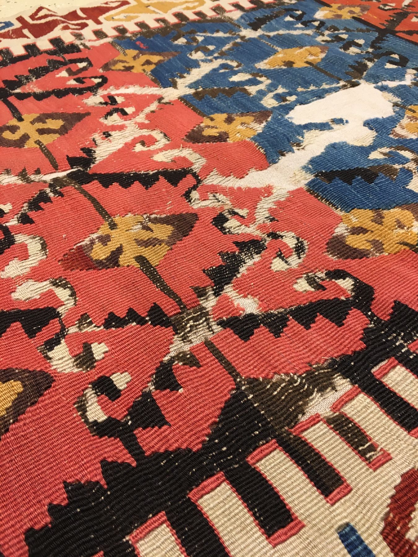 Detail h: Früher Konya "Kelim" antik, Zentralanatolien, Mitte 19.Jhd., Wolle gewebt auf Wolle. Kleinformatiger Kelim aus der Konya Region mit ...