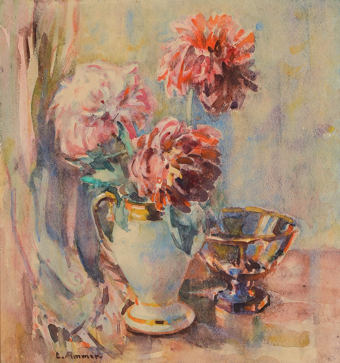 Lina Ammer, 1871 Landau-1935 Regensburg, Studium an der Kunstgewerbeschule München bei Stelzner, zahlreiche Städtbilder oberpfälzischer Städte ...