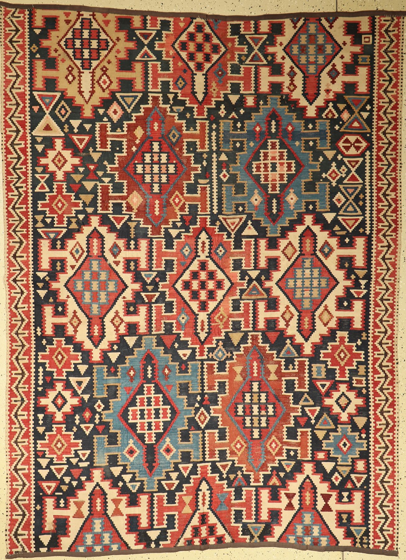Kuba Kelim(Fragment), Kaukasus, um 1910, Wolle auf Wolle, ca. 250 x 180 cm