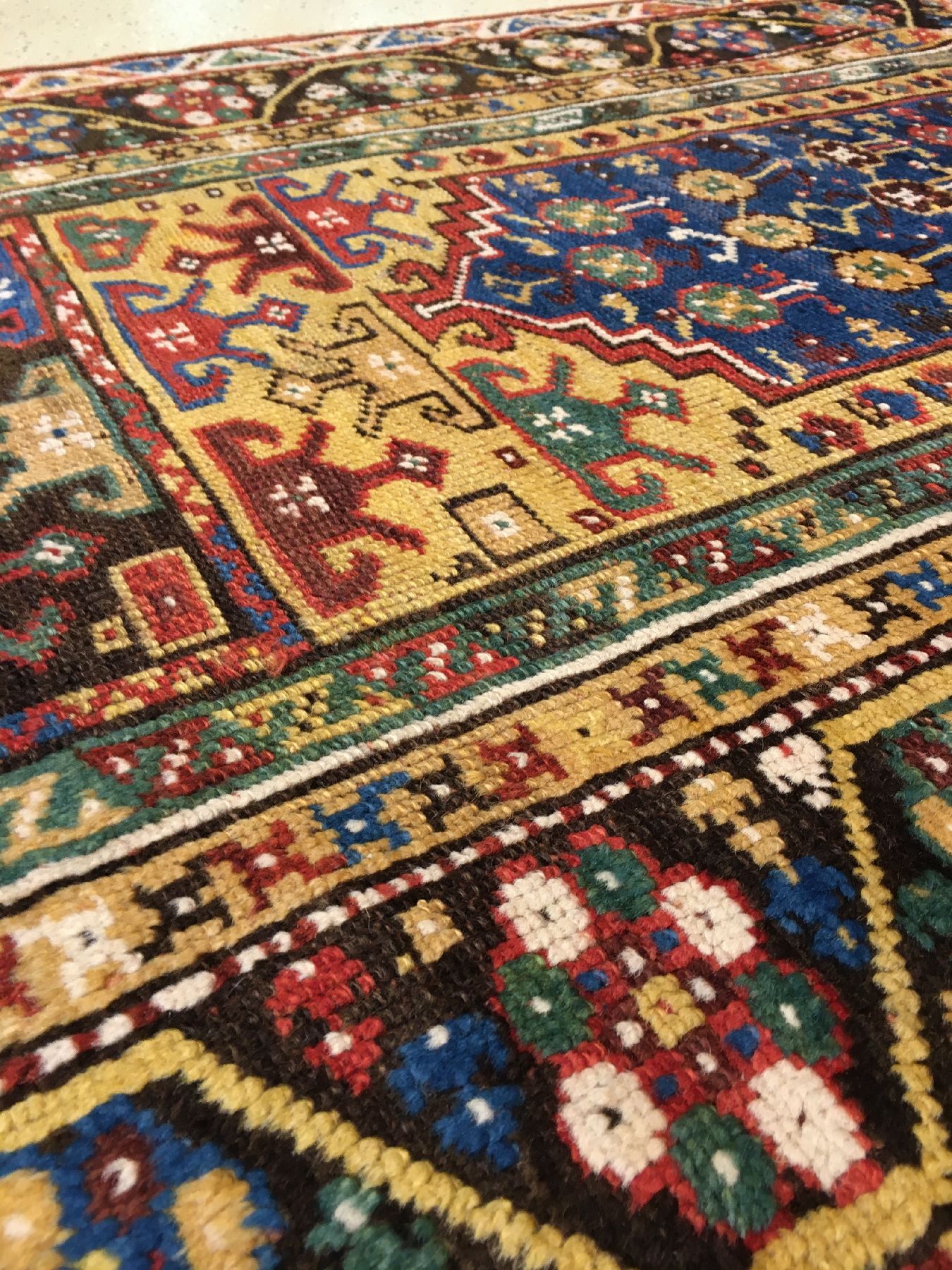Detail g: Megri "Gebetsteppich" antik, Südwestanatolien, 19.Jhd., Wolle geknüpft auf Wolle. Seltener Megri im Gebets-Typus mit erstklassigen ...
