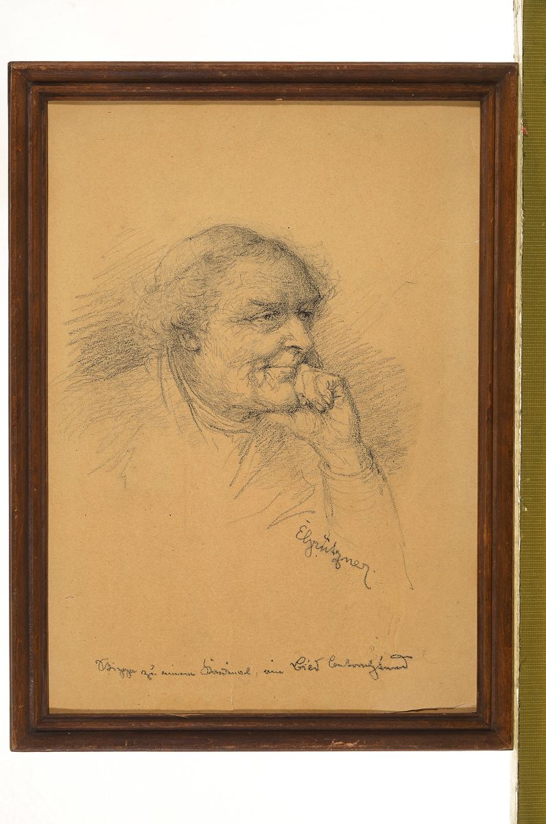 Detail k: Eduard von Grützner, 1846 Großkarlowitz b. Neisse - 1925 München, Bleistiftskizze, nachdenklicher Geistlicher, signiert und am Bildrand mit ...