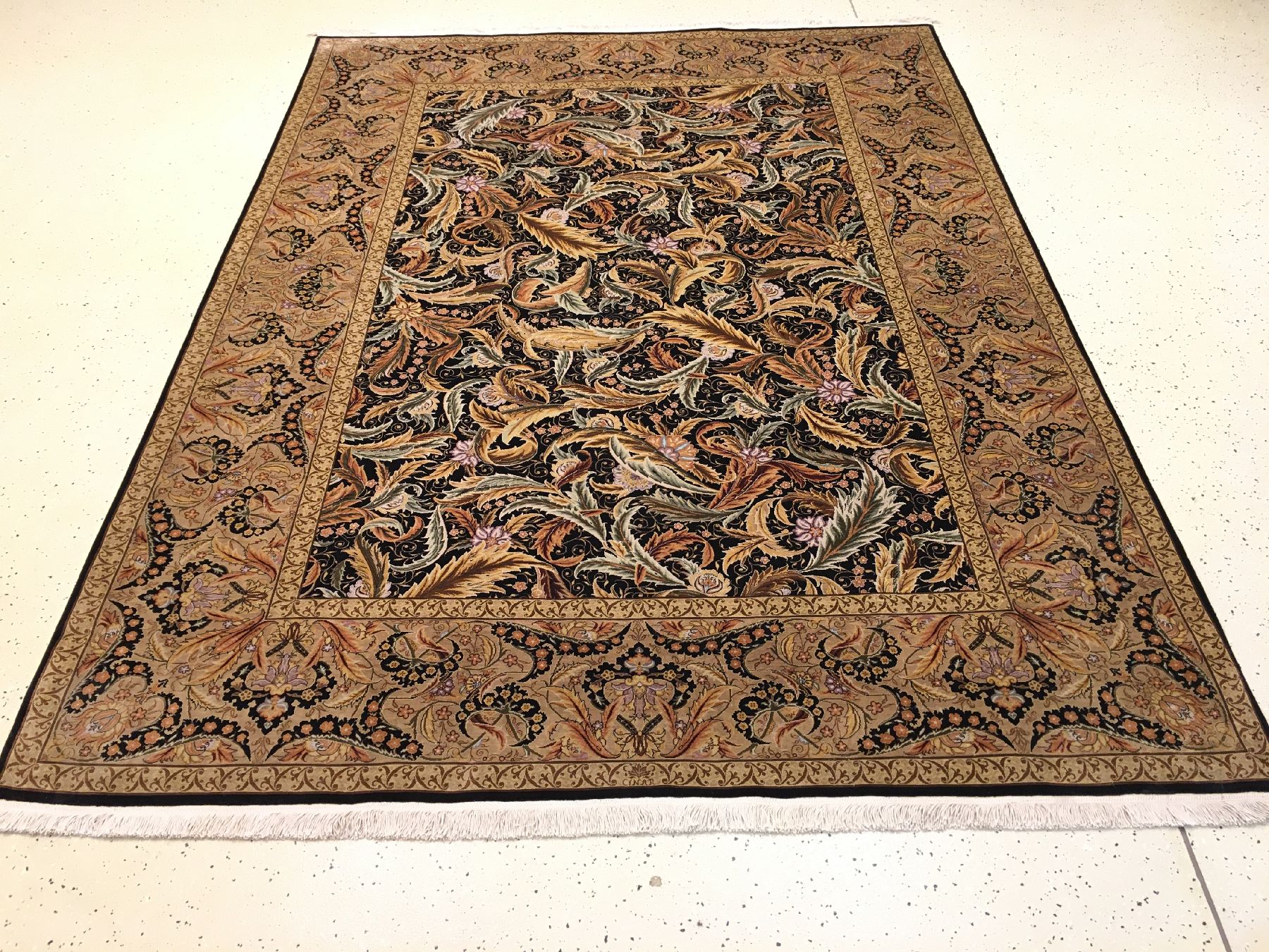 Detail a: Feiner Seiden Hereke "Cinar" alt, Türkei, um 1970, reine Naturseide. Hochdekorativer Seiden Hereke aus den berühmten Meisterwerkstätten ...