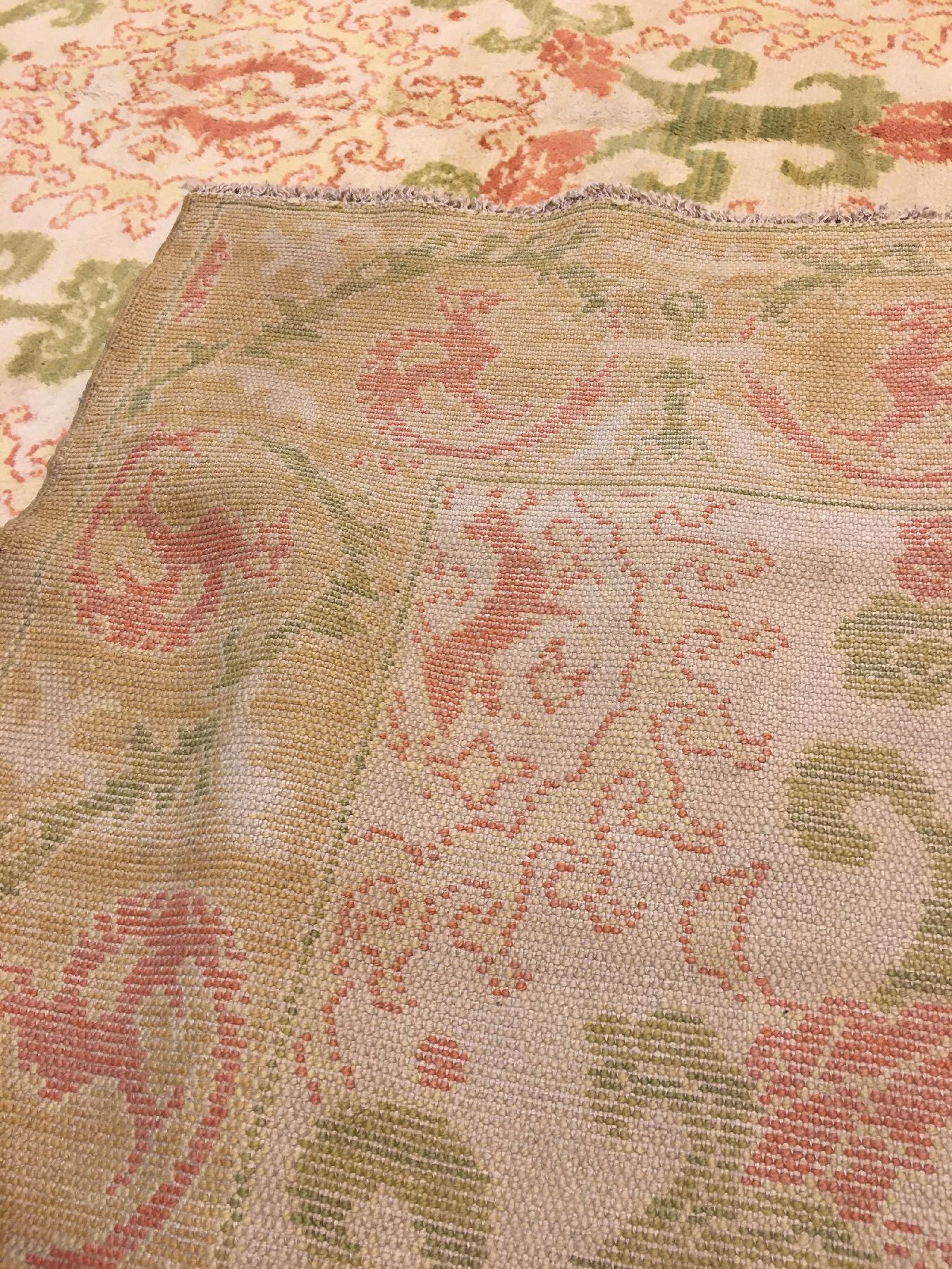 Detail g: Großer feiner Spanischer "Art-Deco" Teppich alt, Spanien, um 1920, Wolle geknüpft auf Baumwolle. Dekorativer spanischer Teppich aus der ...