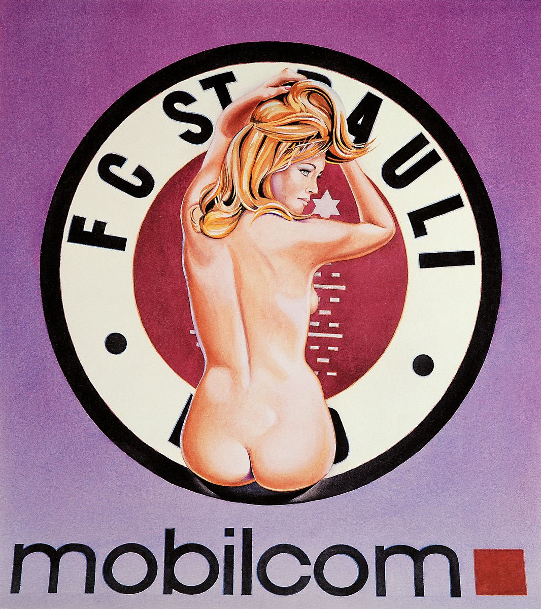 Mel Ramos, geb. 1935, Mobilcom, - St.Pauli II 2003, Farboffset auf Velin, handsigniert und num. 12/400, ca. 56.6 x 45.3 cm