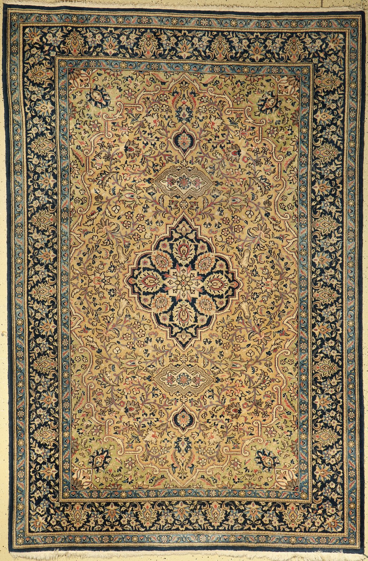 Ghom Kork mit Seide, Persien, ca. 50 Jahre,Korkwolle mit Seide, ca. 280 x 184 cm, EHZ: 2-3