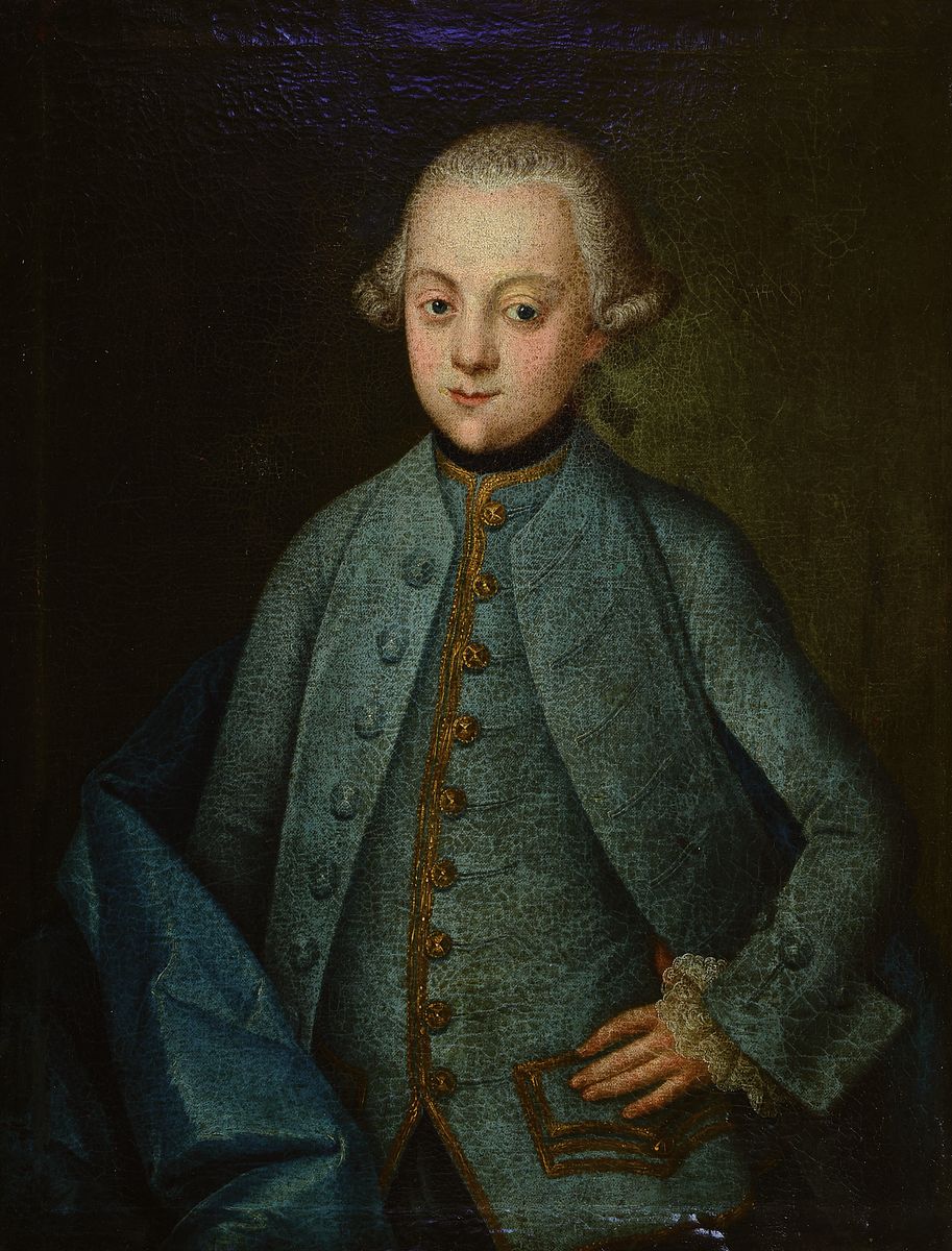 Süddeutscher Porträtist, dat. 1756,, Darst. des Friedrich Wilhelm, Rüdt von Collenberg und Bödigheim, rückseitig bez. und dat. 1756, mit altem ...