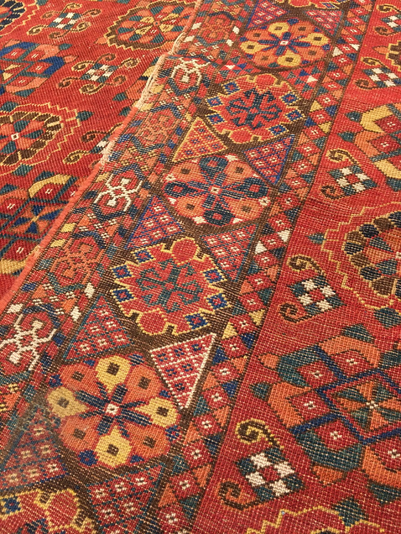 Detail h: Früher feiner Beschir "Hauptteppich" antik (Mina-Khani), Turkmenistan Amu-Darja, 1.Hälfte 19.Jhd., Wolle geknüpft auf Wolle. Seltener ...