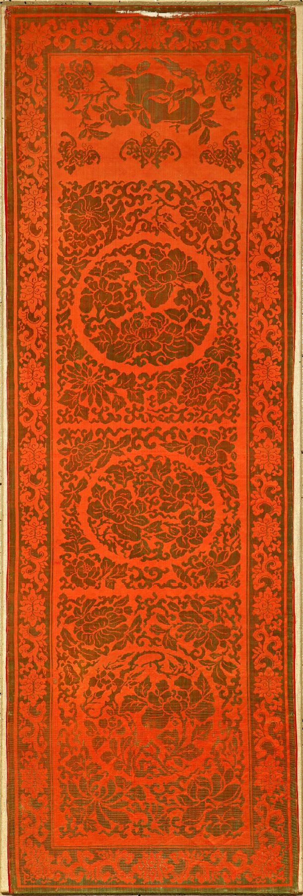 Sehr feines chinesisches "Seiden-Velvet" Textil antik (Qing Dynastie), China, 1.Hälfte 19.Jhd., Velvetstickerei. Sehr feine Handarbeit. ...
