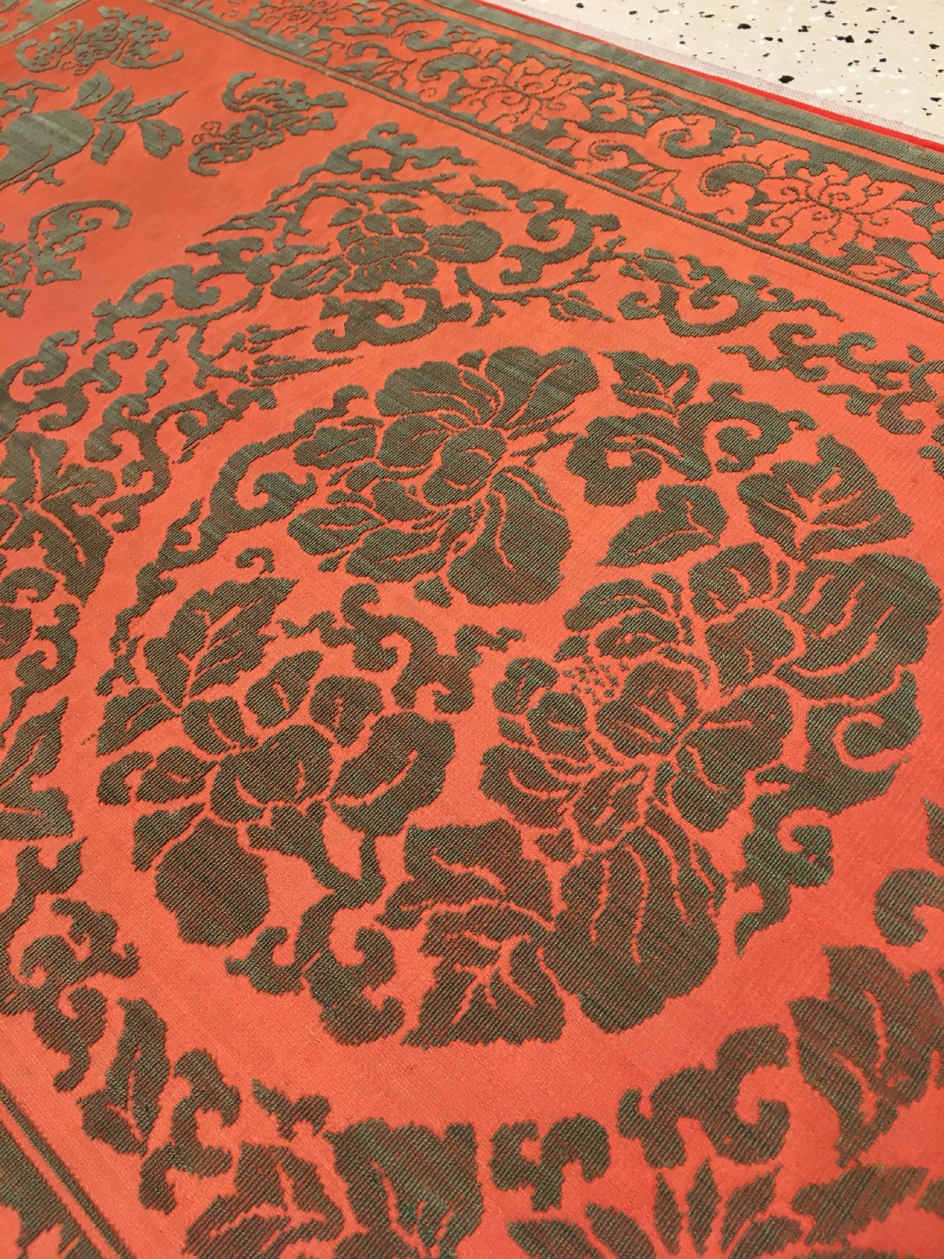 Detail d: Sehr feines chinesisches "Seiden-Velvet" Textil antik (Qing Dynastie), China, 1.Hälfte 19.Jhd., Velvetstickerei. Sehr feine Handarbeit. ...