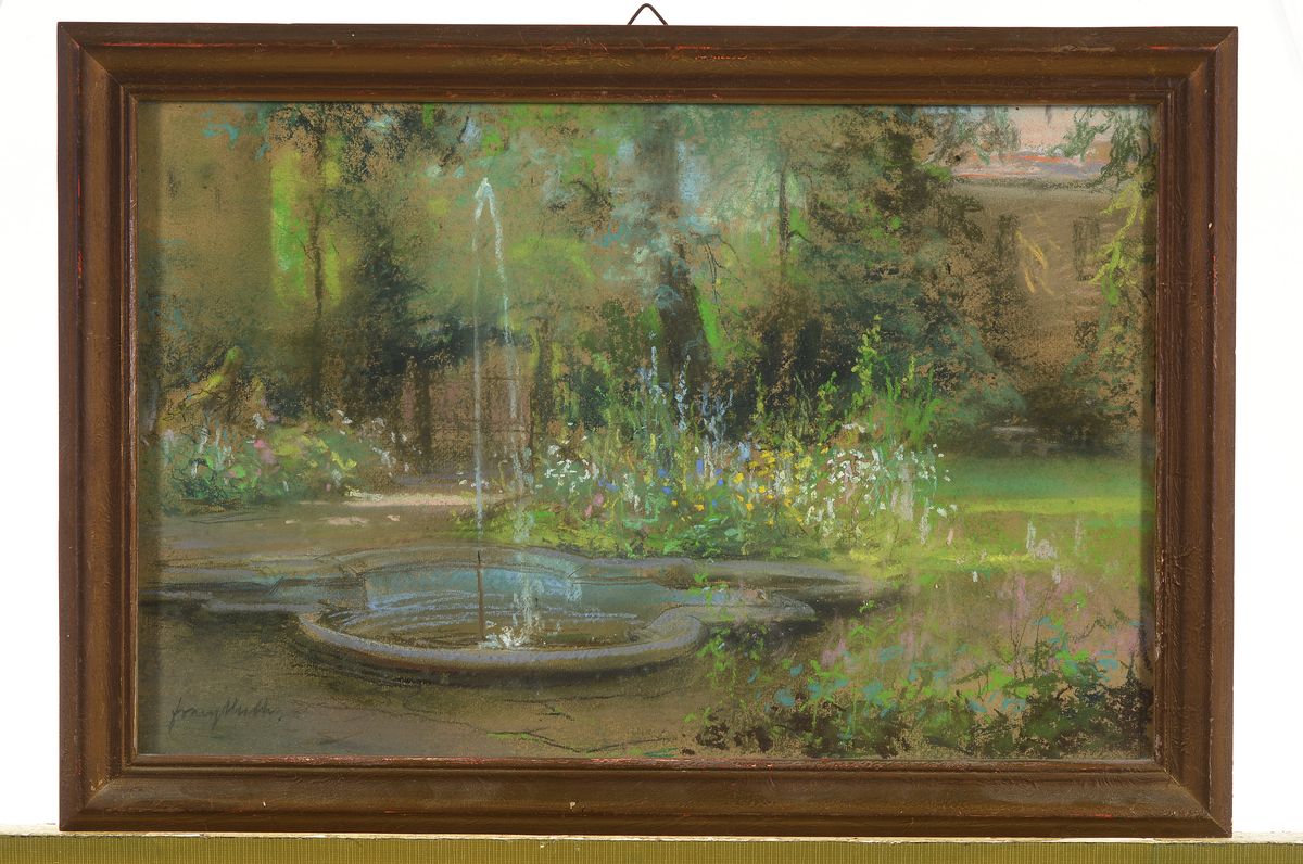 Detail k: Franz Huth, 1876 Pößneck - 1970 Weimar, Ausbildung u. Wirken als Porzellan- u. Glasmaler, nach frühem Wirken in der Aquarellmalerei ab 1922 vor ...
