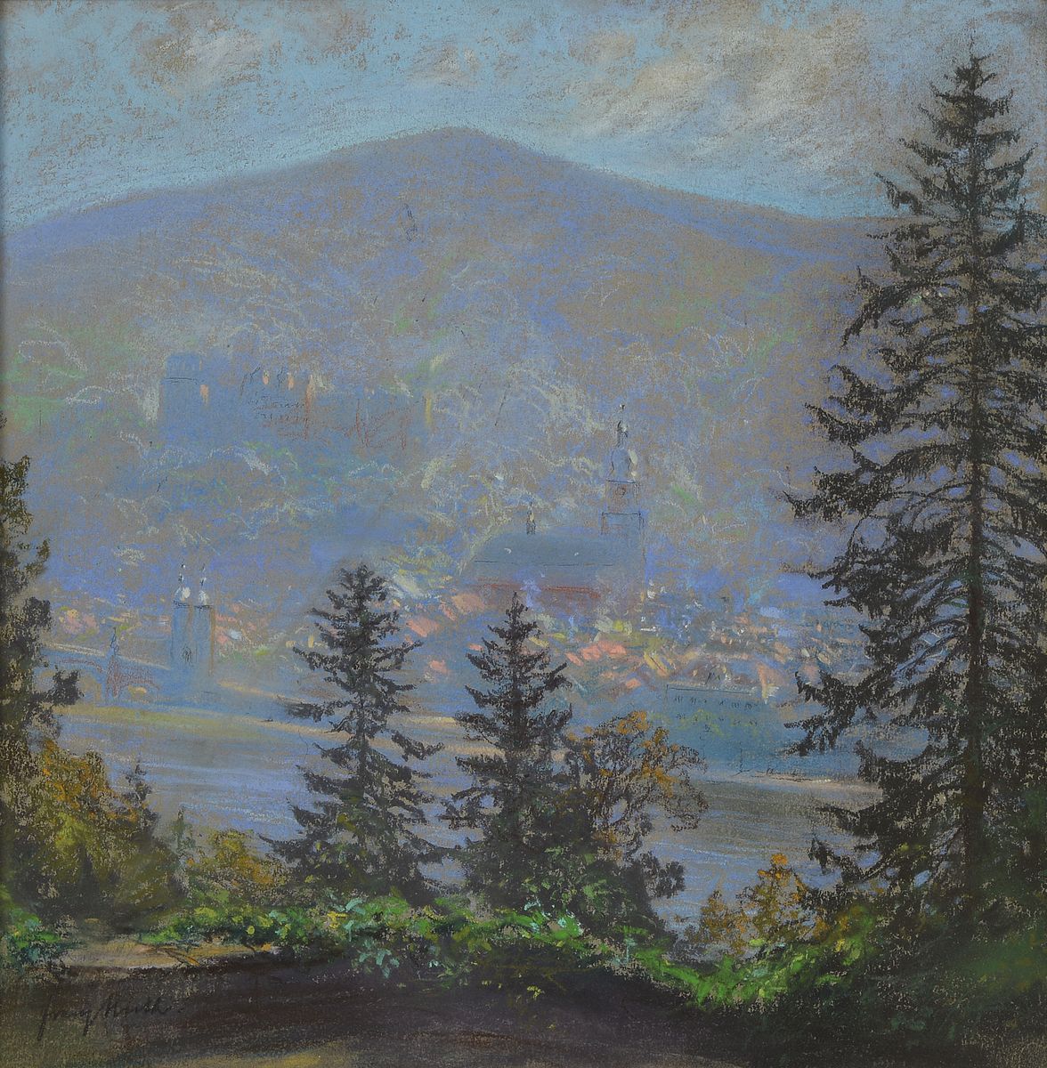 Franz Huth, 1876 Pößneck - 1970 Weimar, Ausbildung u. Wirken als Porzellan- u. Glasmaler, nach frühem Wirken in der Aquarellmalerei ab 1922 vor ...