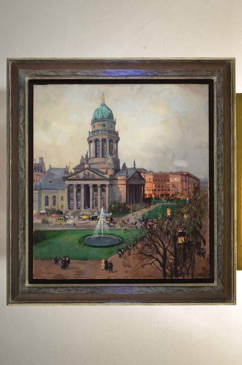 Detail k: Adolf Leonhard Müller-Cassel, 1864 Kassel- 1943 ebenda, Maler in Düsseldorf und Berlin, zuletzt wirkte er in Kassel, hier: Darstellung des ...