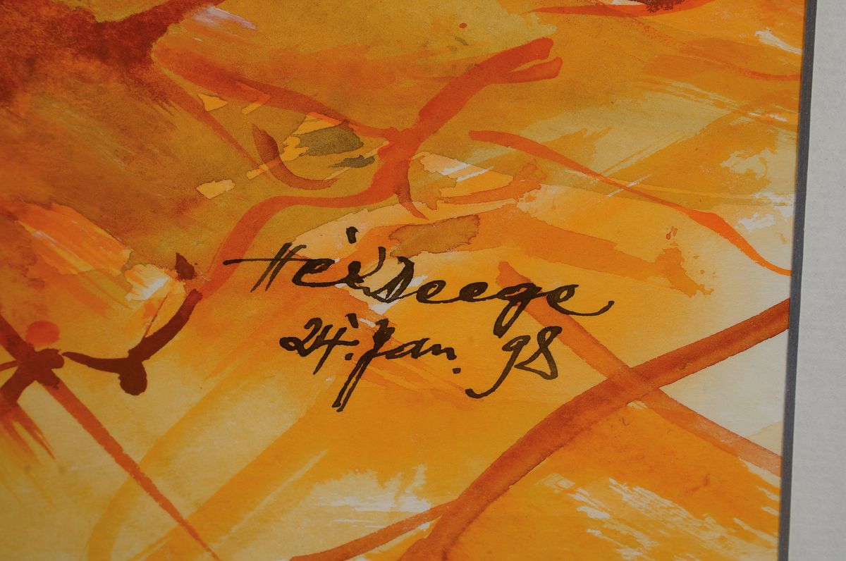 Detail a: Heiner Deege, 1920 Hassloch -2007, Blumenstillleben mit Vase, Aquarell, rechts unten signiert und datiert 24. Jan. 98, rückseitig Widmung, unter ...