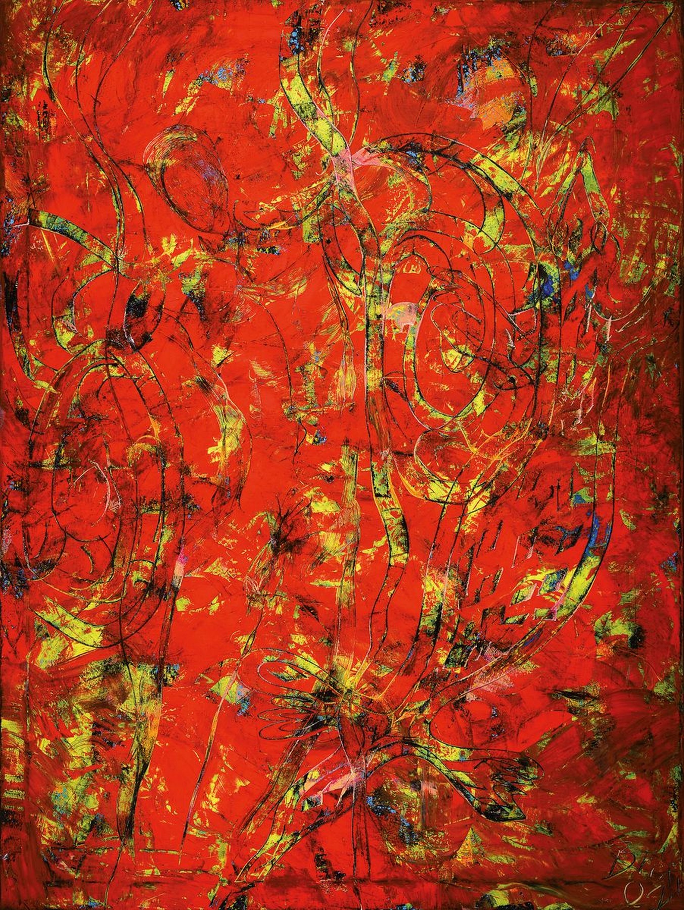 Dietmar Brixy, geb. 1961 Mannheim, Öl/Lwd, "Rotschneckenengel", signiert und dat. 02, ca. 120 x 90 cm, Metallrahmen wurde direkt beim ...