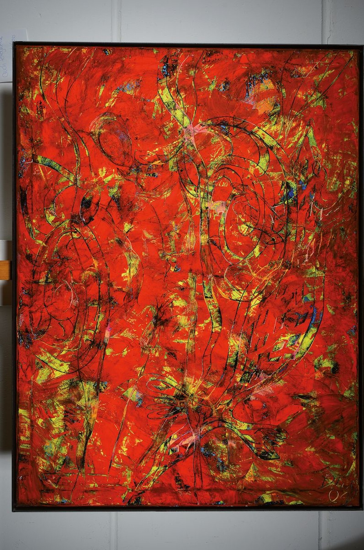 Detail k: Dietmar Brixy, geb. 1961 Mannheim, Öl/Lwd, "Rotschneckenengel", signiert und dat. 02, ca. 120 x 90 cm, Metallrahmen wurde direkt beim ...