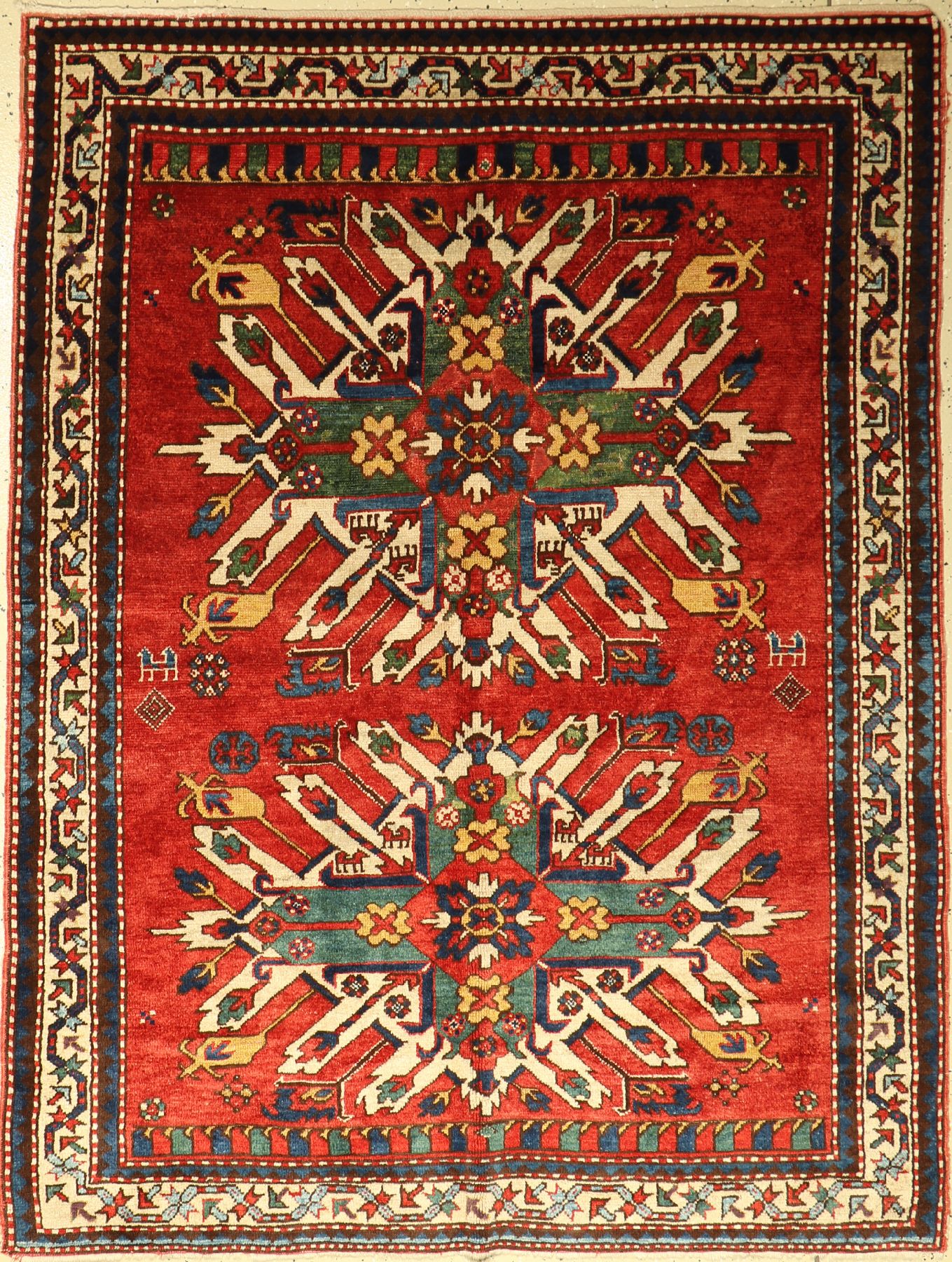 Kazak, Kaukasus, ca. 40 Jahre, Wolle auf Wolle, ca. 193 x 145 cm, EHZ: 3