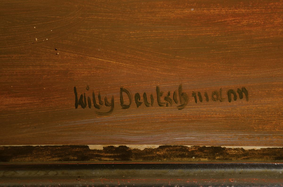 Detail a: Willy Deutschmann, 1880 Oberflörsheim- 1960 Petersbächel, Stillleben mit Sommerblumen aus der Pfalz, lebendiger durchgehender Duktus, zentrische ...