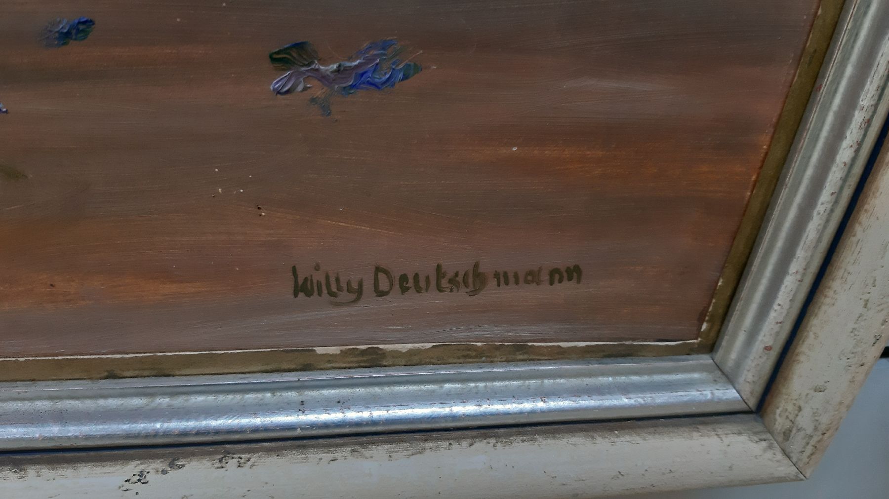Detail c: Willy Deutschmann, 1880 Oberflörsheim- 1960 Petersbächel, Stillleben mit Sommerblumen aus der Pfalz, lebendiger durchgehender Duktus, zentrische ...