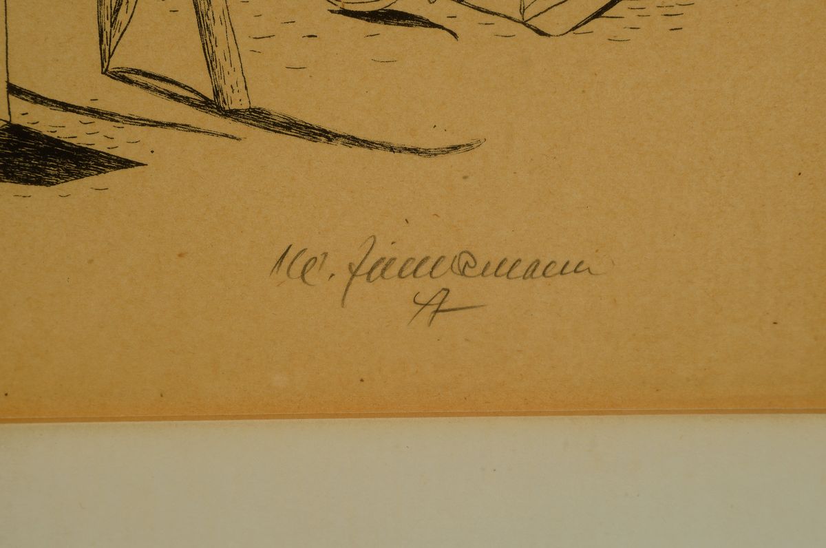 Detail c: Mac Zimmermann, 1912 Stettin - 1995 Rott, Studium bei Gregor Rosenbauer an der Werkschule für gestaltende Arbeiten, vertretenin div. ...