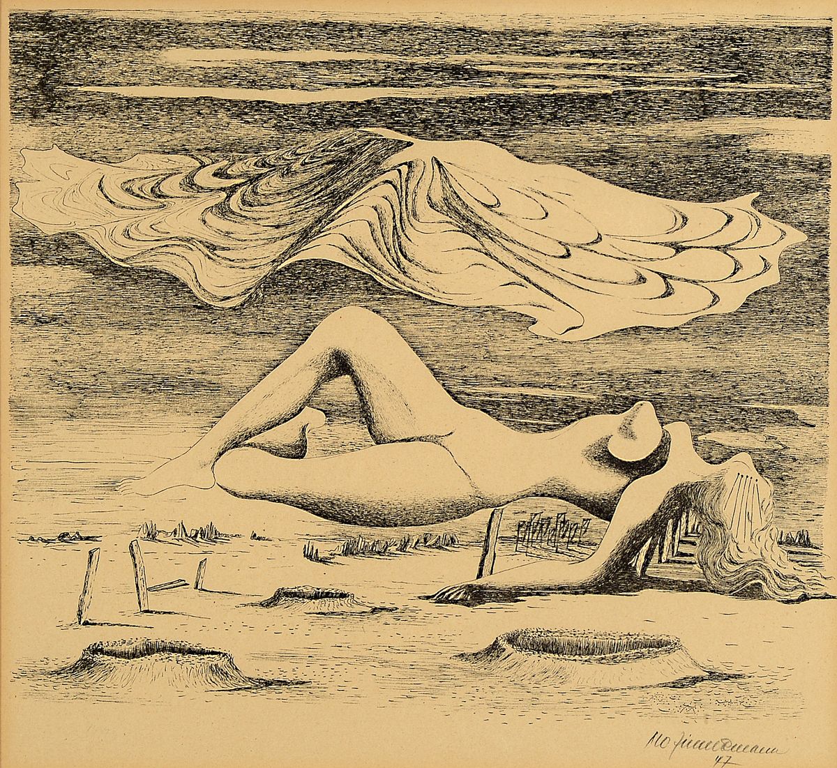 Detail f: Mac Zimmermann, 1912 Stettin - 1995 Rott, Studium bei Gregor Rosenbauer an der Werkschule für gestaltende Arbeiten, vertretenin div. ...