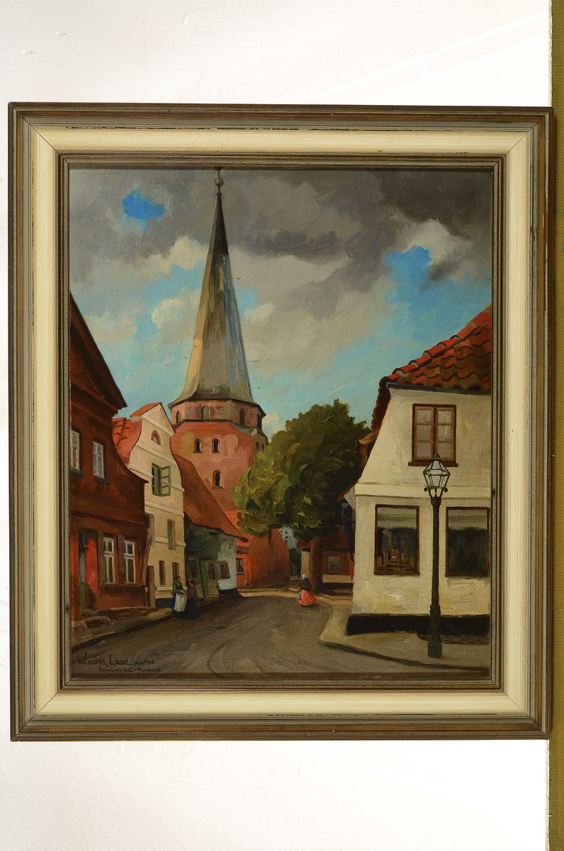 Detail k: Wladimir Linde, 1862 Riga - 1940, Maler und Restaurator, ab 1900 in Hamburg und München tätig, vor allem Landschaften der Lüneburger Heide und ...