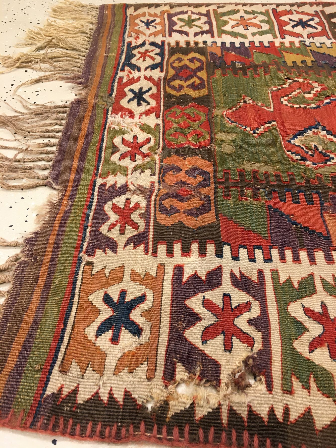 Detail g: Seltener Konya "Gebetskelim" antik (Publiziert), Zentralanatolien, Mitte 19.Jhd., Wolle gewebt auf Wolle. Publizierter Gebetskelim aus ...