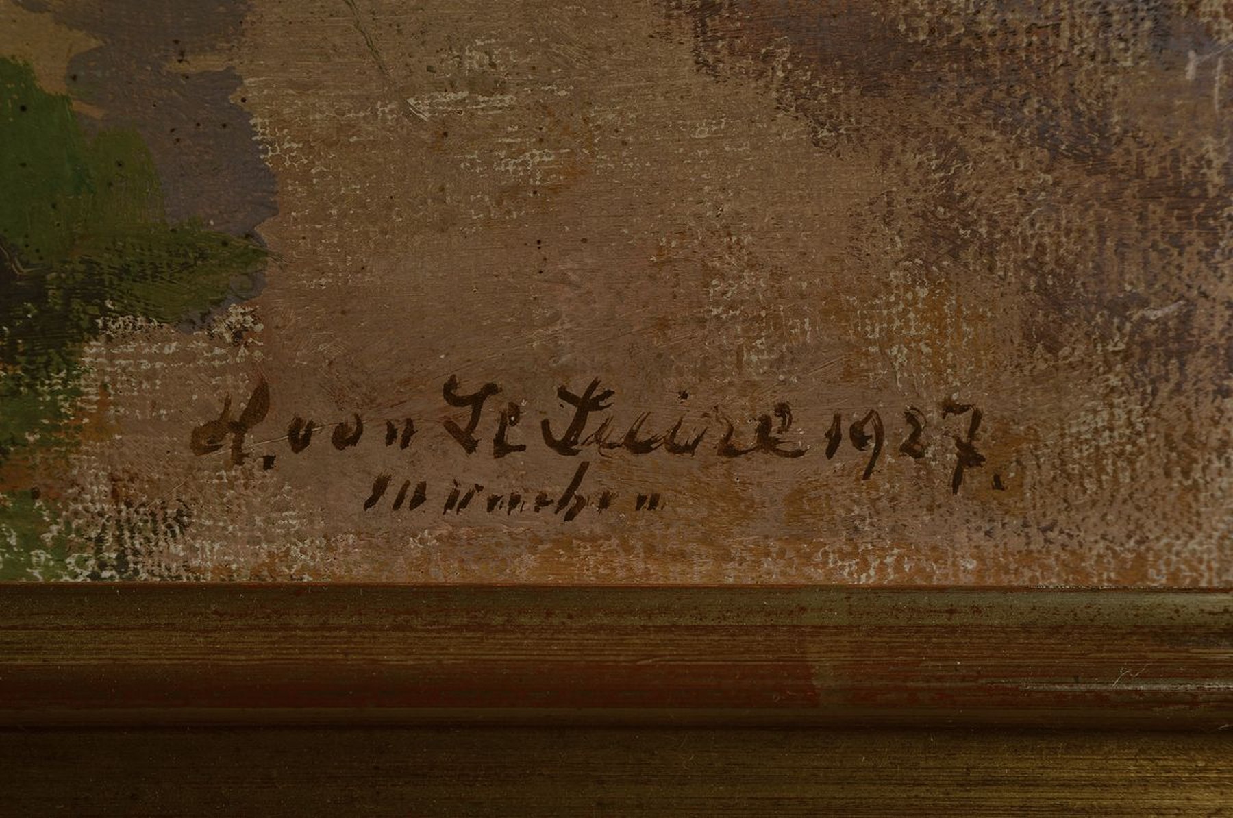 Detail a: Hermann von Le Suire, 1861 Ansbach- 1933 Unterwössen, war ein deutscher Landschaftsmaler, verschiedene Ausstellungen im Münchener Glaspalast, ...