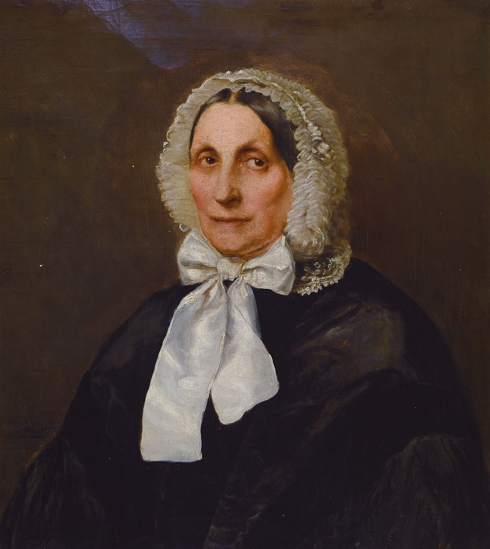 Monogrammist HC, deutsch, datiert 1862, Frauenporträt von Rebecca Friedländer (1786 Köslin-1883 Berlin), verheiratet mit Veitel Bernhard ...