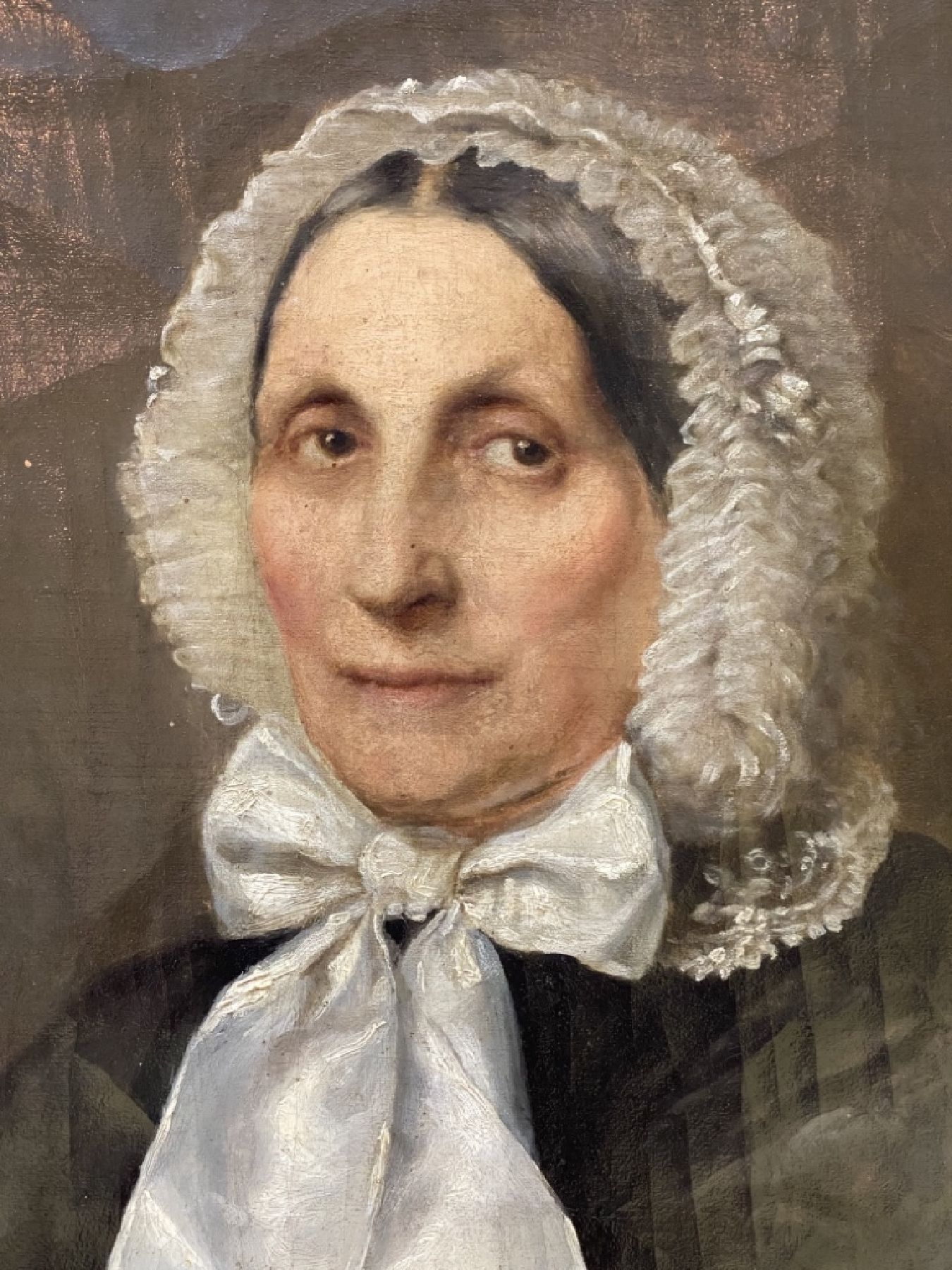 Detail c: Monogrammist HC, deutsch, datiert 1862, Frauenporträt von Rebecca Friedländer (1786 Köslin-1883 Berlin), verheiratet mit Veitel Bernhard ...