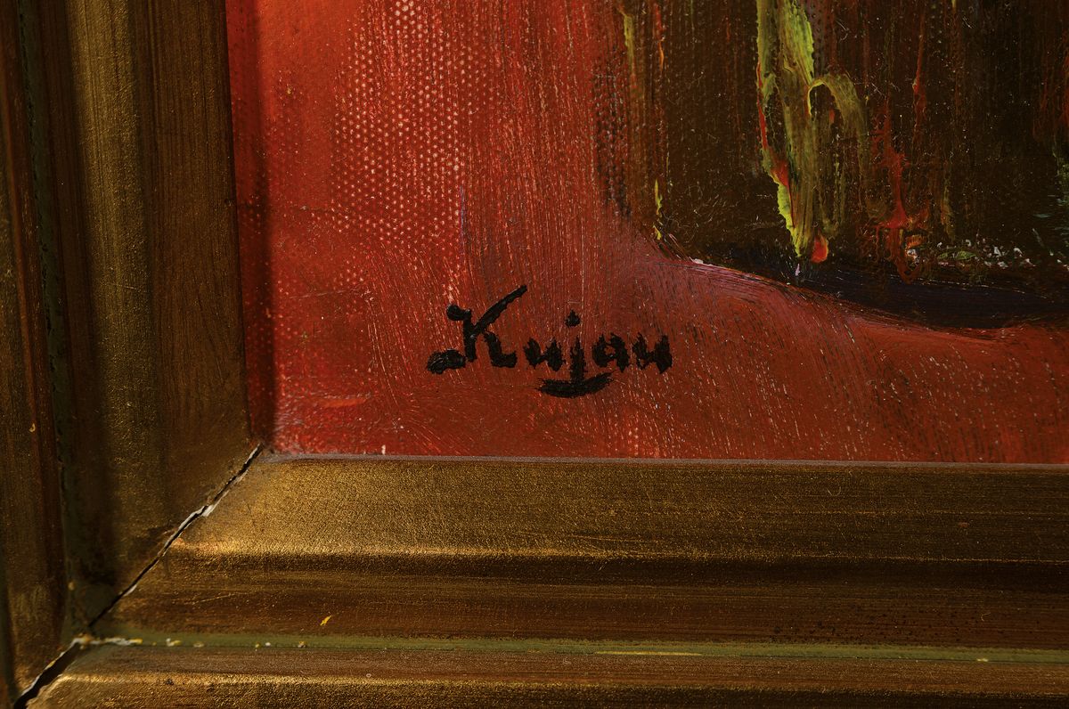 Detail a: Konrad Kujau, 1938- 2000, Kopie nach Gustav Klimt, signiert Konrad Kujau und Gustav Klimt, "Die Tänzerin", 81 x 71 cm, 60 x 50 cm, ...