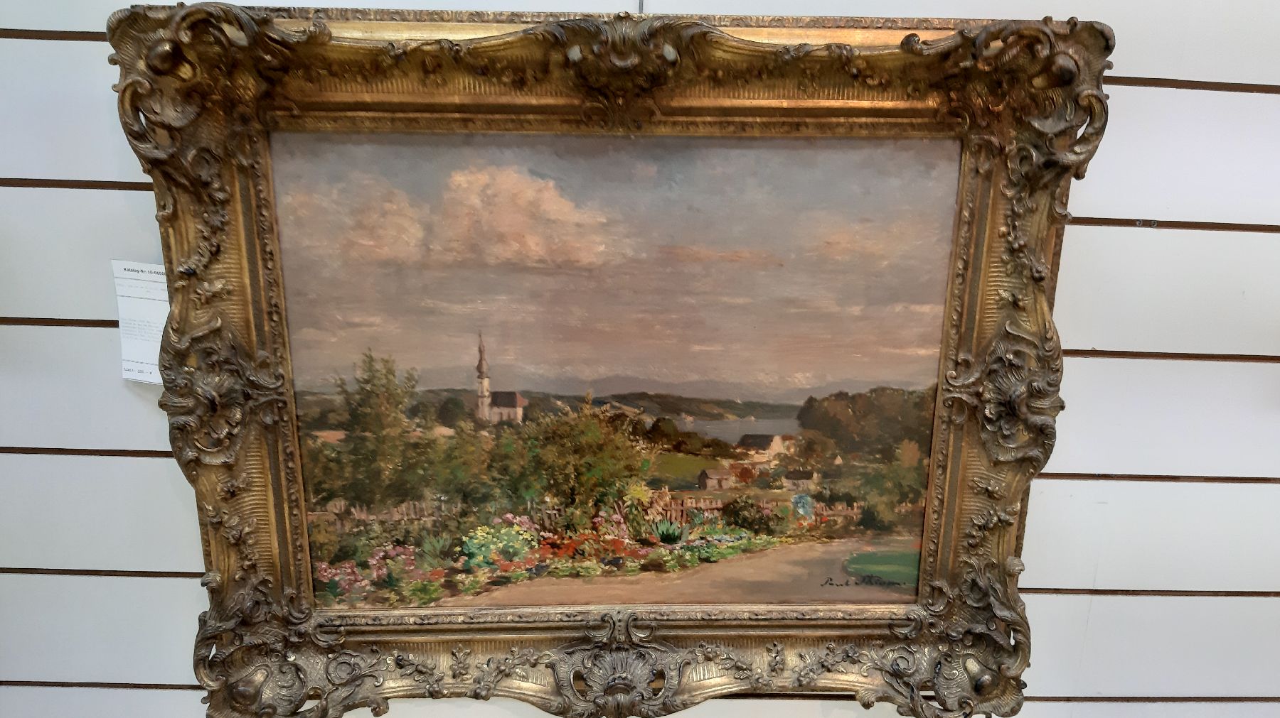 Detail c: Paul Thiem, 1858 Berlin- 1922 Starnberg, Studium an der KA München, in Starnberg ansässiger Maler, hier sommerliche Landschaft mit Blick wohl auf ...