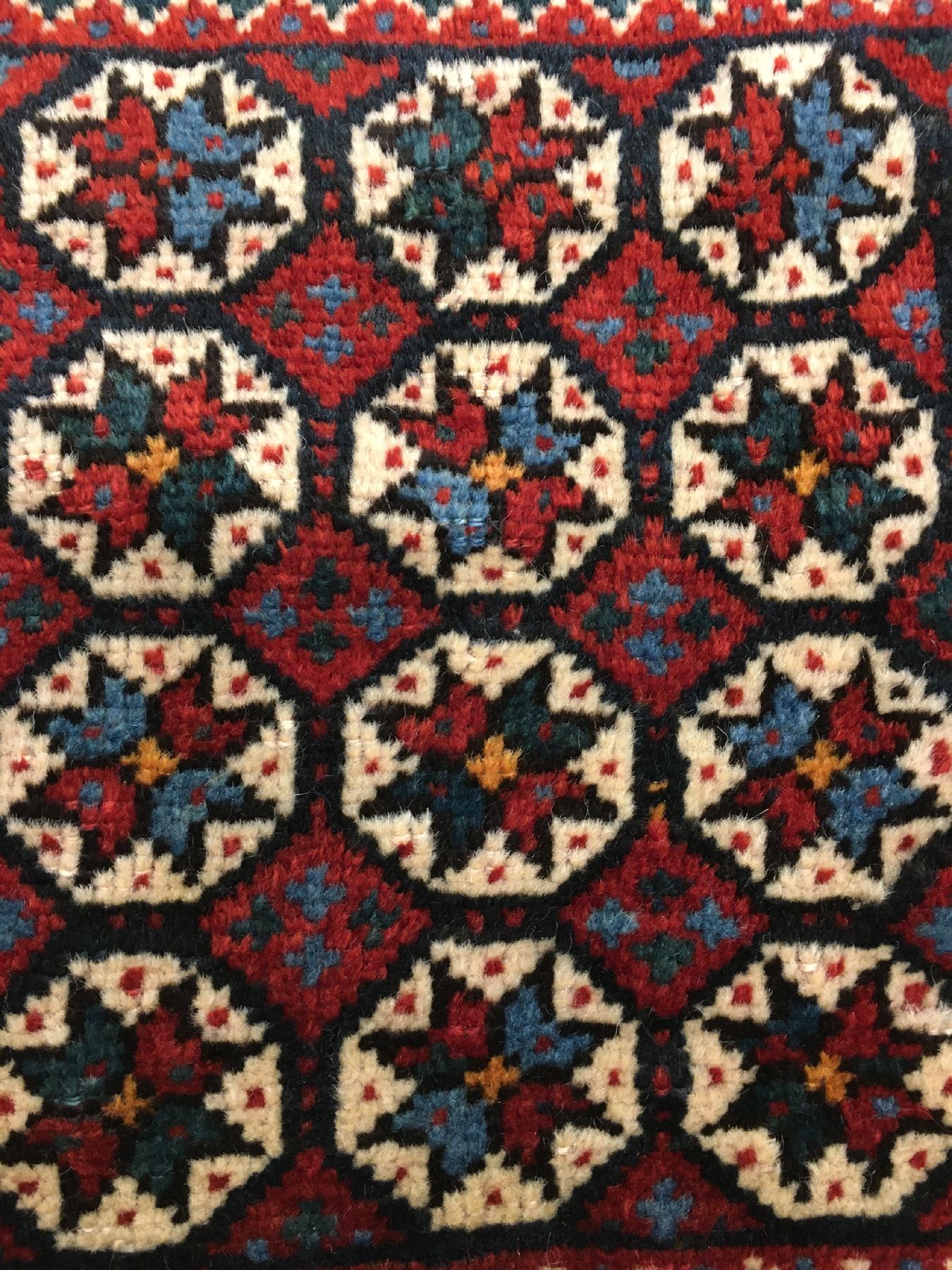 Detail e: 1 Paar Khamseh "Taschenfronten" antik, Südwestpersien Fars-Region, 19.Jhd., Wolle geknüpft auf Wolle. Zwei Khamseh Taschenfronten im ...