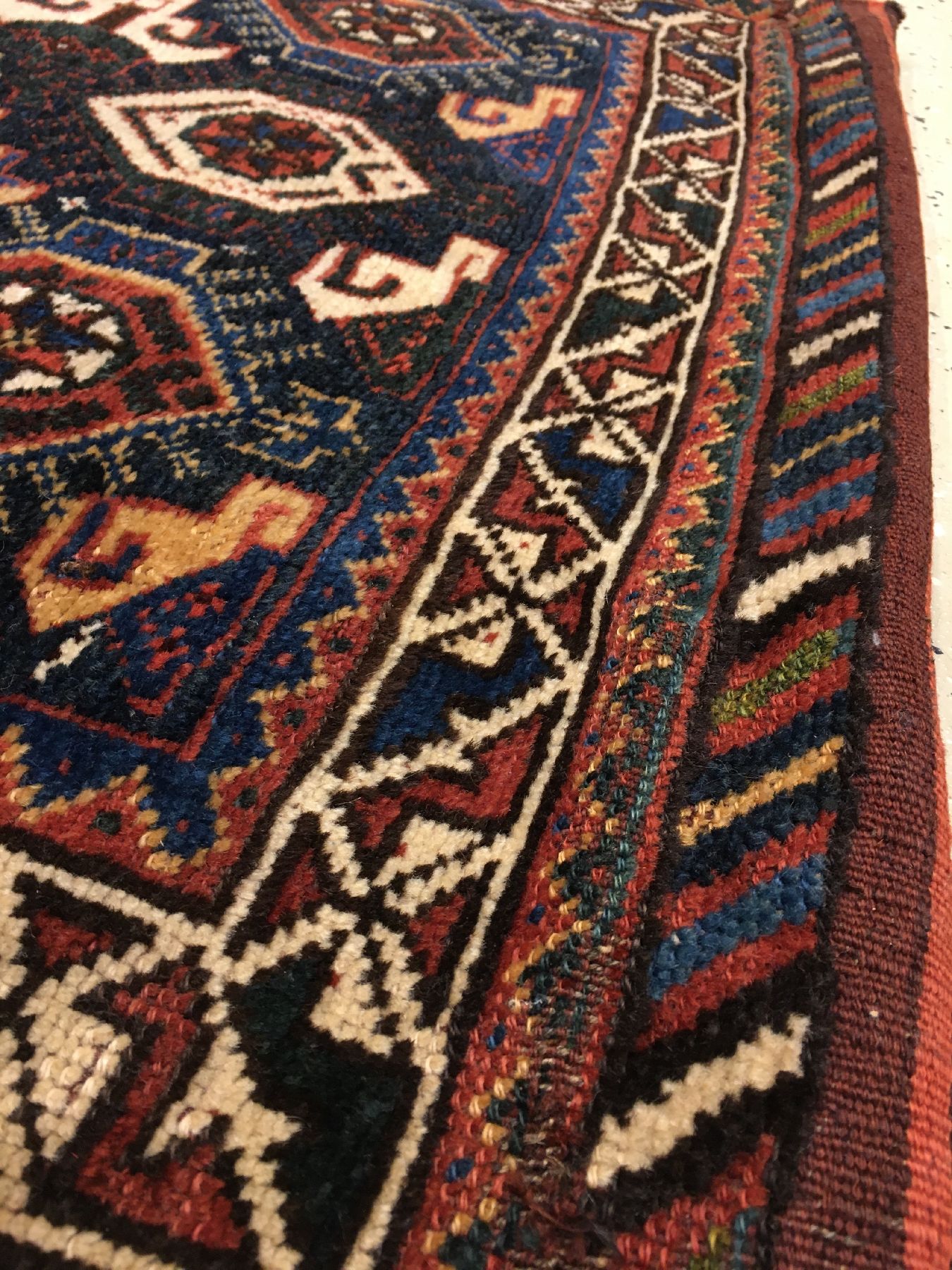 Detail e: 1 Paar Khamseh "Taschen" antik, Südwestpersien Fars-Region, Ende 19.Jhd., Wolle geknüpft auf Wolle/Ziegenhaar. Zwei Große Taschen mit ...
