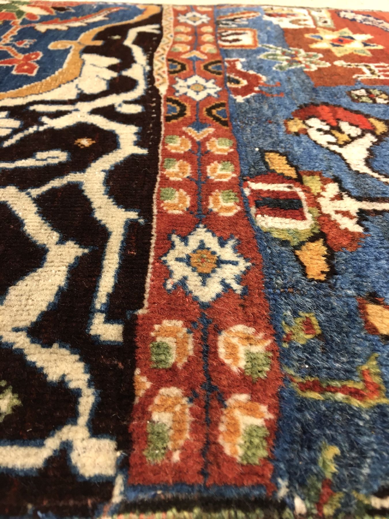 Detail e: Seltene Gaschgai "Gaschguli-Stamm" Wagireh antik (Mit Kamel Motiven), Südwestpersien Fars-Gebiet, Ende 19.Jhd., Wolle mit Kamelwolle ...