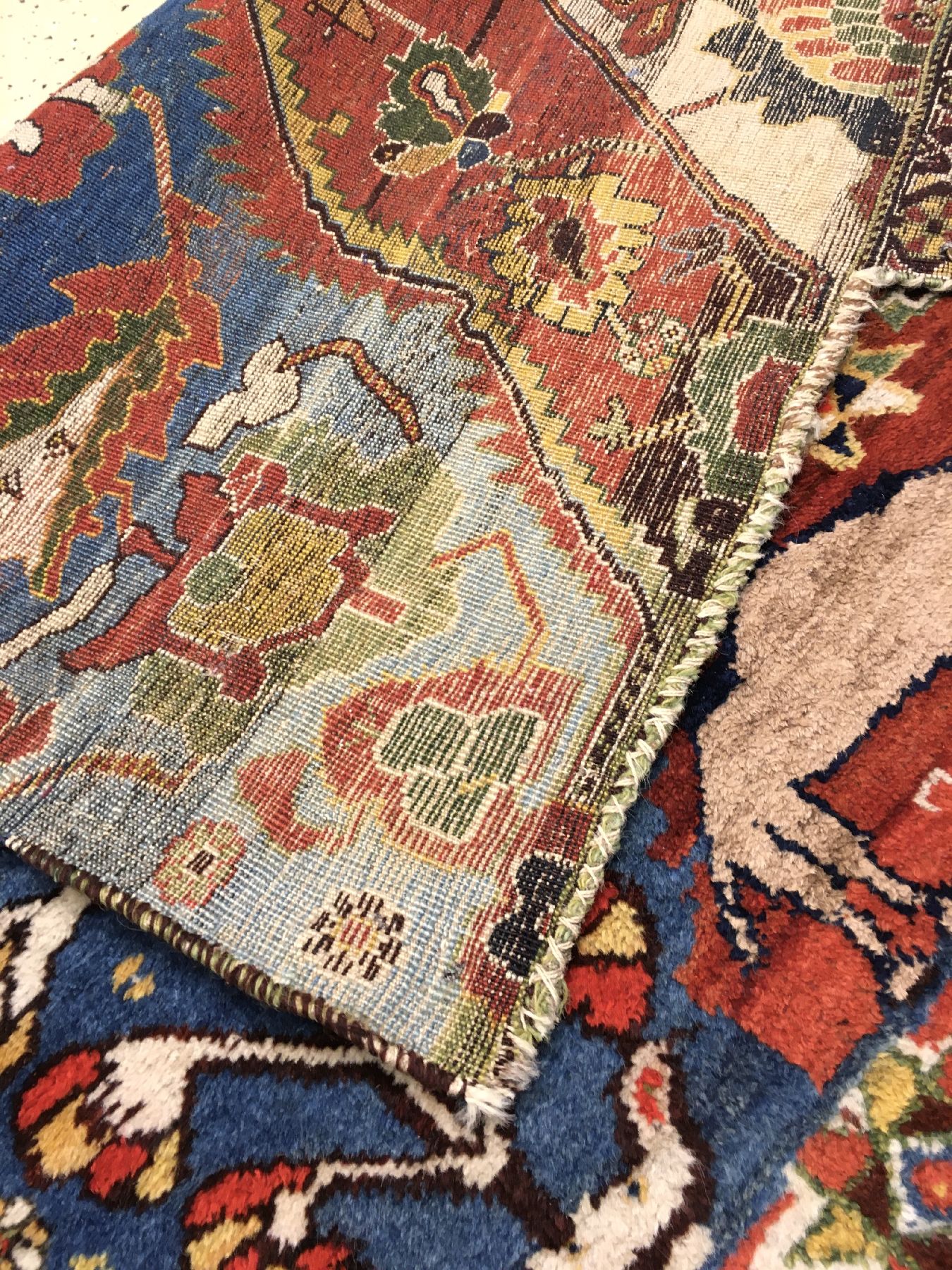 Detail h: Seltene Gaschgai "Gaschguli-Stamm" Wagireh antik (Mit Kamel Motiven), Südwestpersien Fars-Gebiet, Ende 19.Jhd., Wolle mit Kamelwolle ...