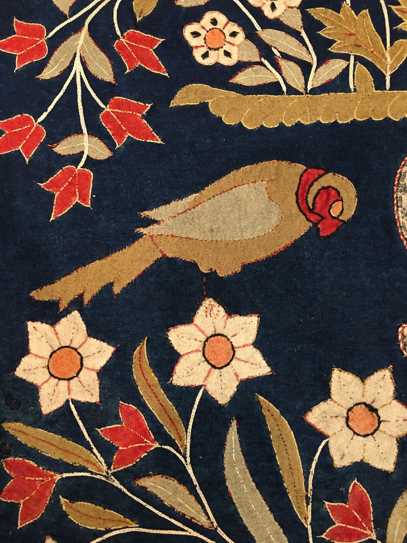 Detail f: Frühe Rascht "Susani" mit Metallbrokat antik, Nordpersien Kaspisches-Meer Gilan, 18.Jhd., Filz/Seide/Metall/Rückseitig nachträglich mit ...