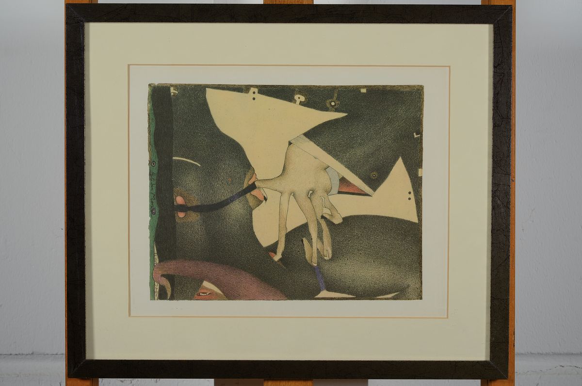 Detail k: Horst Janssen, 1929 Hamburg-1995, Guten Morgen, Farboffsetlithographie von 1969, in der Darstellung signiert, betitelt und datiert 22.10.69, Ed. ...