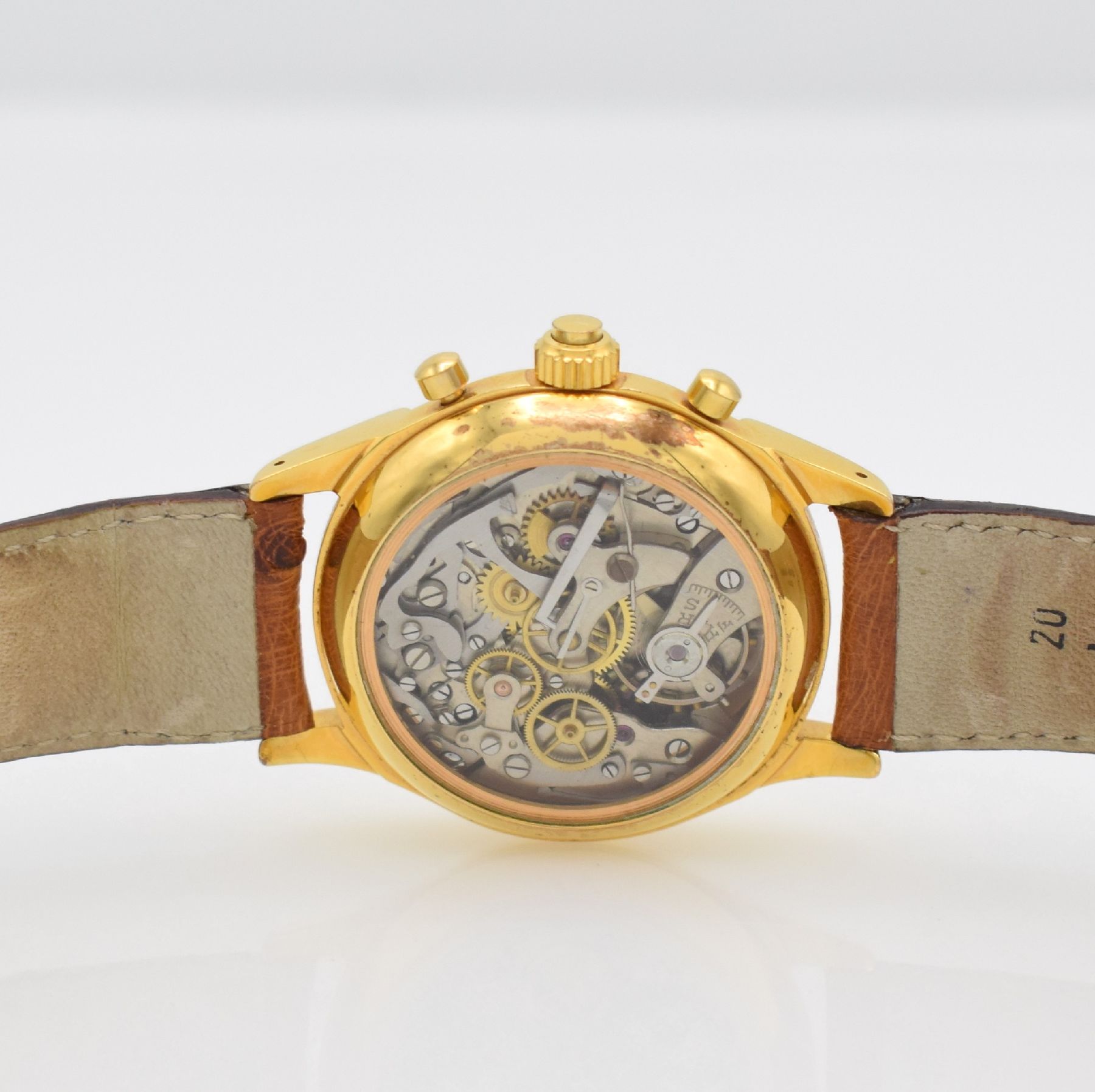 Detail d: DUBEY & SCHALDENBRAND Chronograph Index-Mobilemit Semi-Rattrapante, Schweiz um 1945/1990, Handaufzug, aus Restbeständen montierte Werke von ca. ...