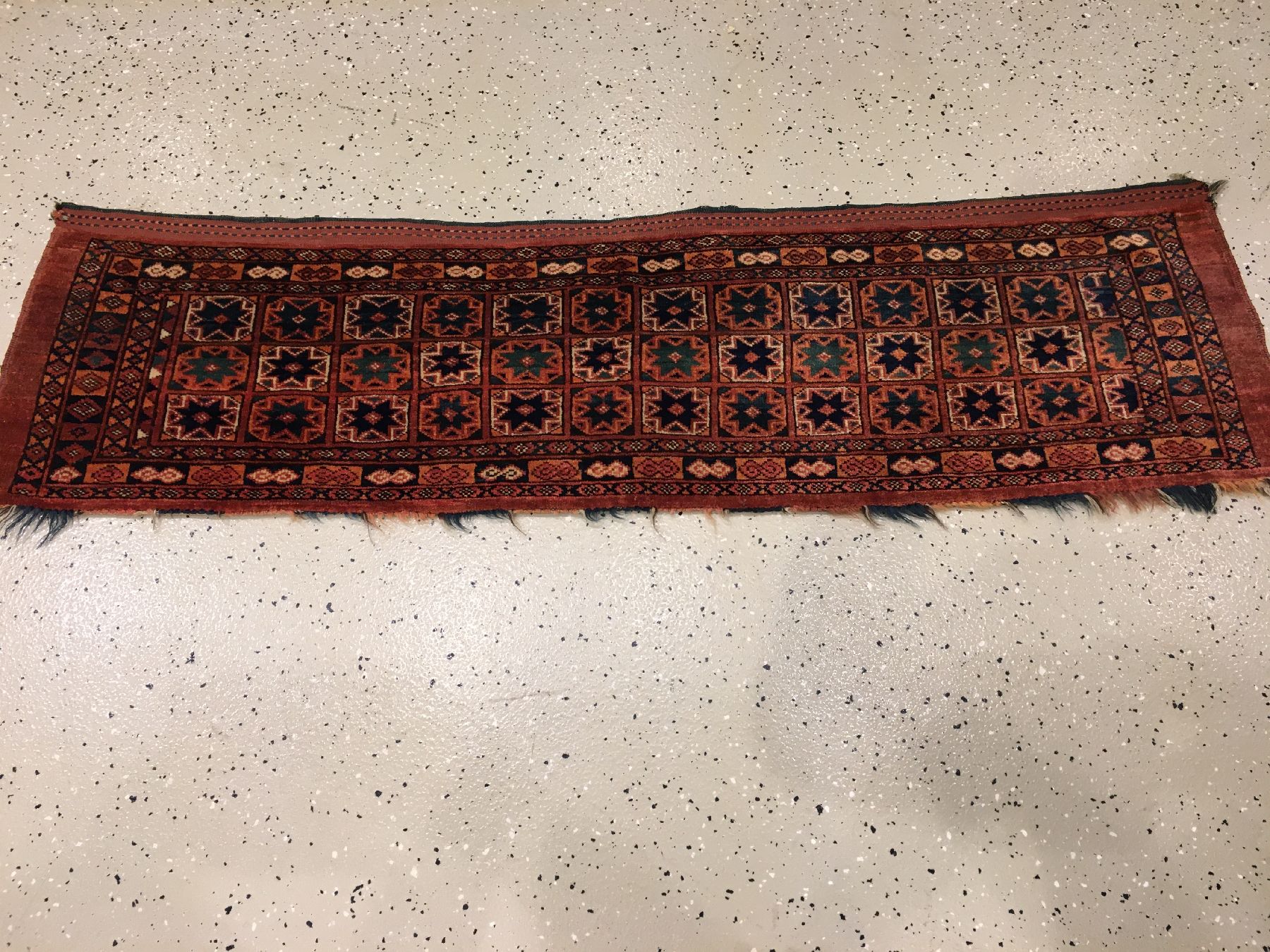 Detail a: Feine Ersari "Torba" antik, Turkmenistan Amu-Darja, Ende 19.Jhd., Wolle geknüpft auf Wolle. Feine Torba im Sternen allover Typus mit ...