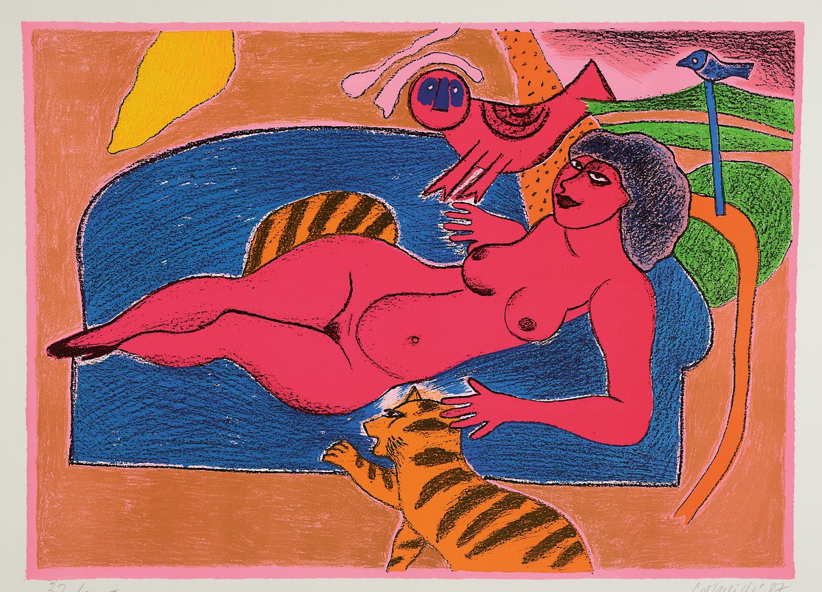 Detail c: Corneille, 1922-2010, Mappe mit 4 Farblithografien, aus der Edition Galerie Silkeborg, je signiert, nummeriert, Blatt ca. 50x65cm