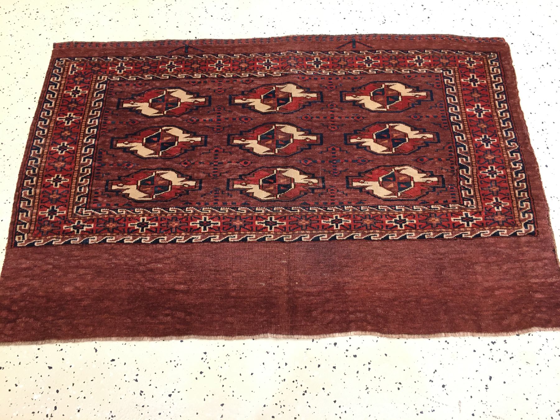 Detail a: Feiner Yomud "Tschowal" antik, Turkmenistan, 19.Jhd., Wolle geknüpft auf Wolle. Zelttasche der Yomuden mit seltenen Sekundärmotiven. ...