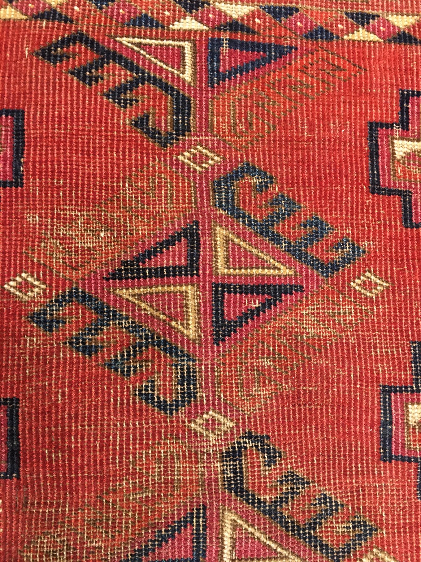 Detail f: Früher Beschir "Tschowal" antik (Mit blauen Seiden-Highlights), Turkmenistan Amu-Darja,1.Hälfte 19.Jhd., Wolle mit Seiden-Highlights ...