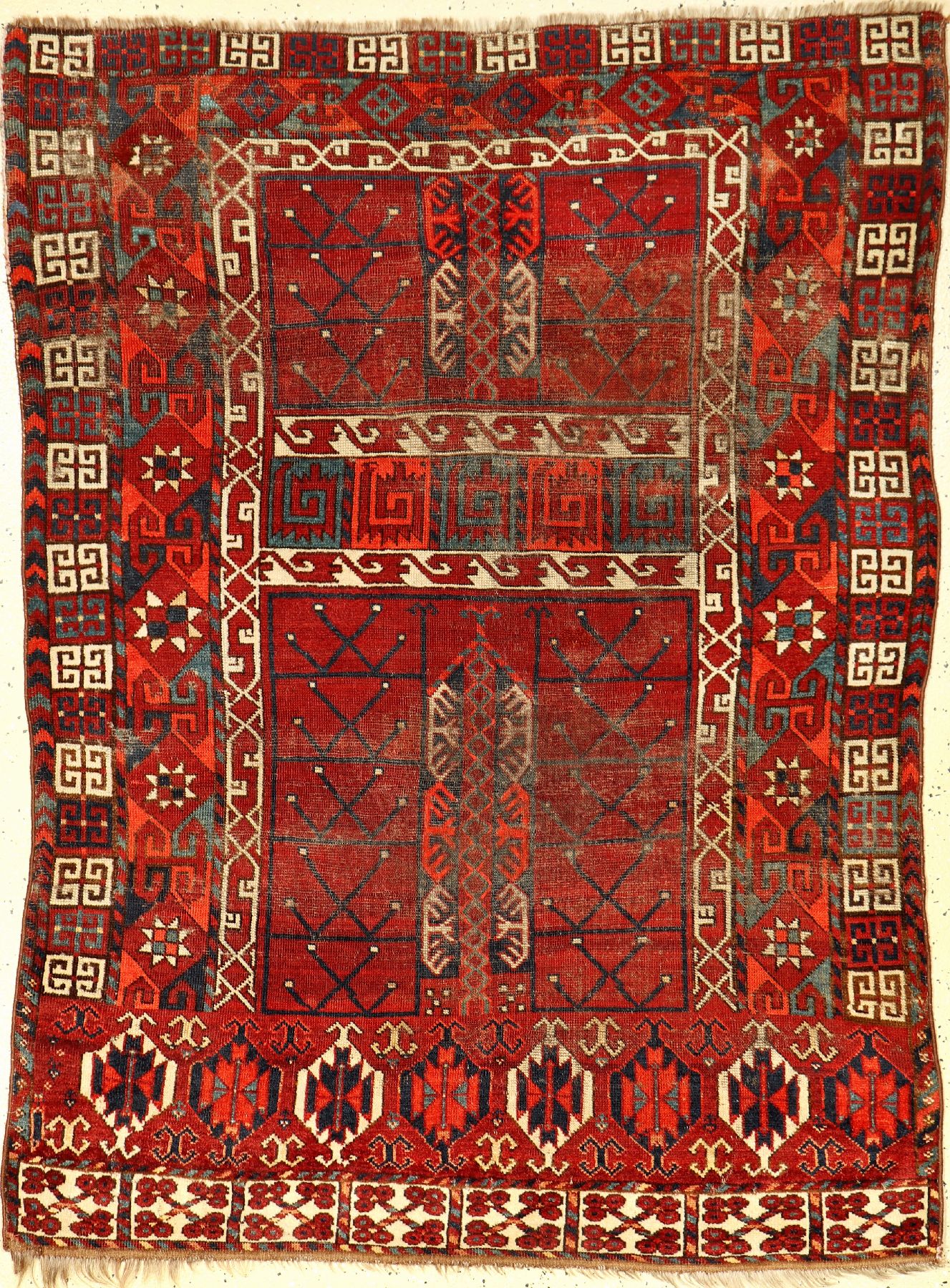 Früher Ersari "Engsi" antik, Turkmenistan Amu-Darja, 18.Jhd./frühes 19.Jhd., Wolle geknüpft auf Wolle. Dieser rare Türteppich ...