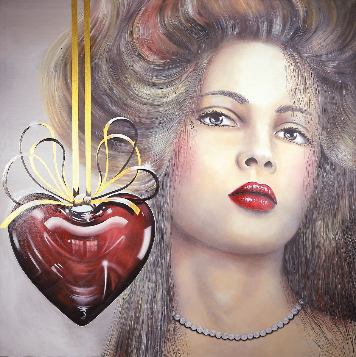 Doris Zeidlewitz, geb. 1959, Studium am Städel in Frankreich und an der Hochschule für Gestaltung Offenbach, hier: "Coeur pendant-Sie haben ...