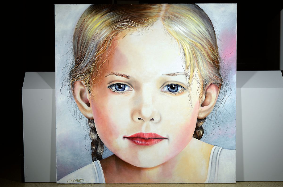 Detail k: Doris Zeidlewitz, geb. 1959, Studium am Städel in Frankreich und an der Hochschule für Gestaltung Offenbach, hier: "Greta", Öl/Lwd, ...