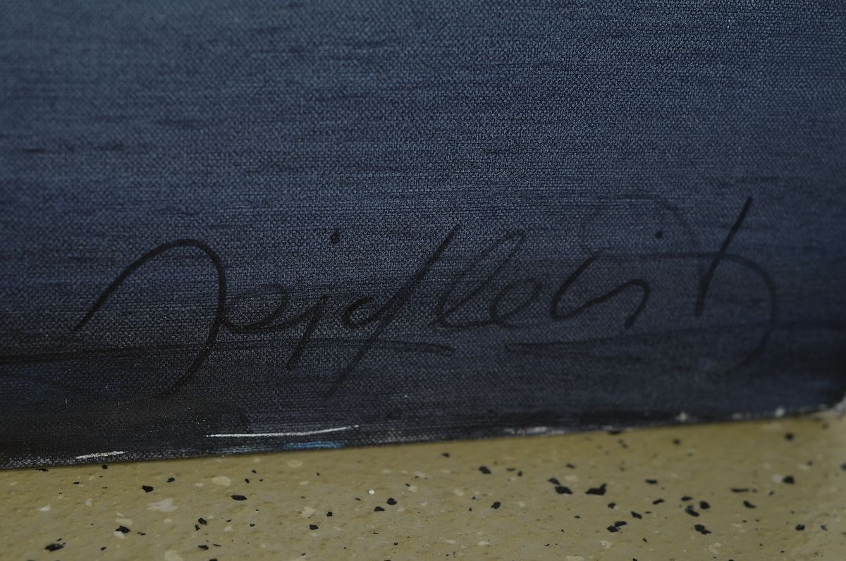 Detail a: Doris Zeidlewitz, geb. 1959, Studium am Städel in Frankreich und an der Hochschule für Gestaltung Offenbach, hier: "Wolfmann", Öl/Lwd, ...