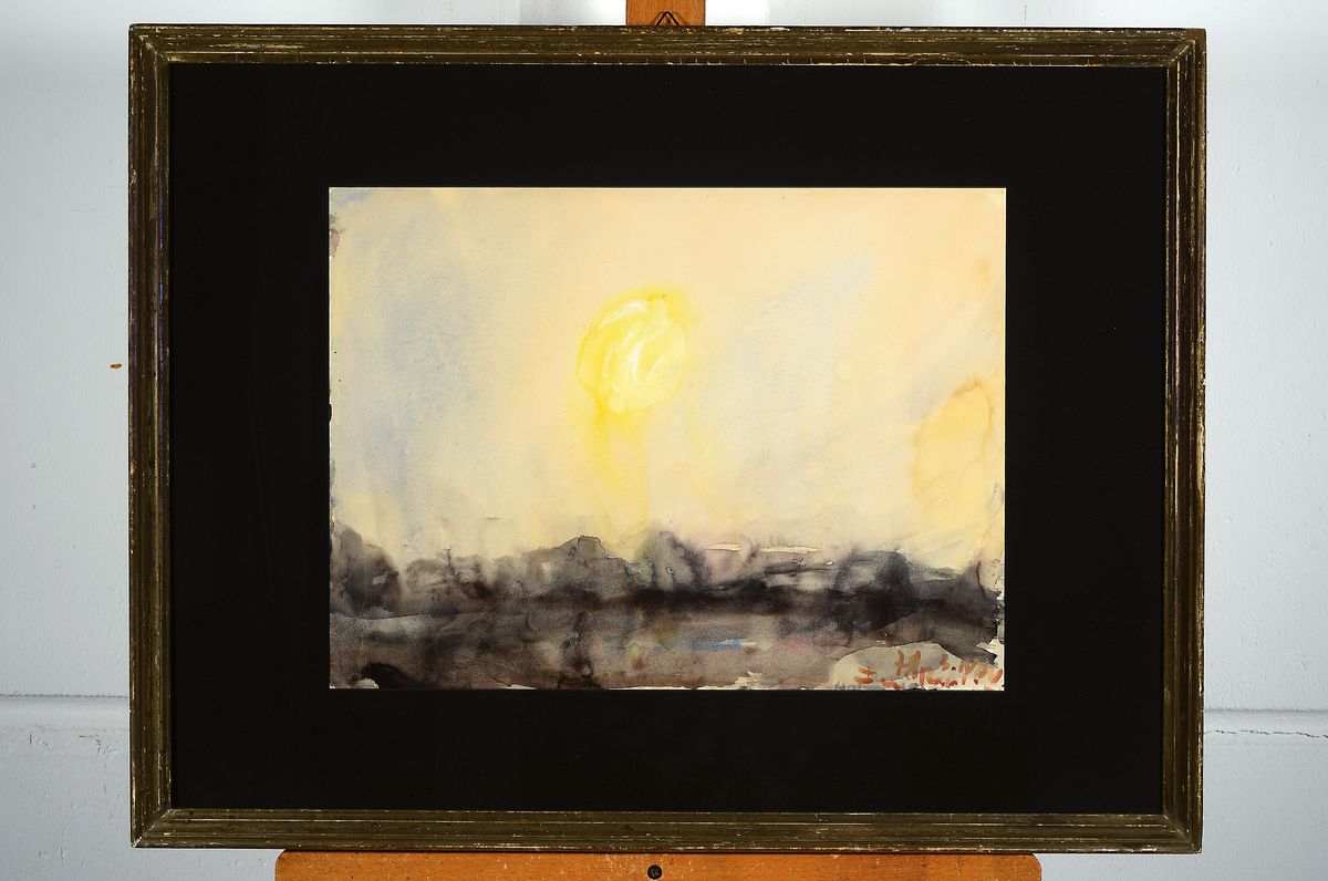 Detail k: Klaus Fußmann, geb. 1938, Aquarell, das Werk ist monogrammiert und datiert "3. November 1978", Sonnenaufgang, ca. 32.7 x 43.5 cm, PP., ...
