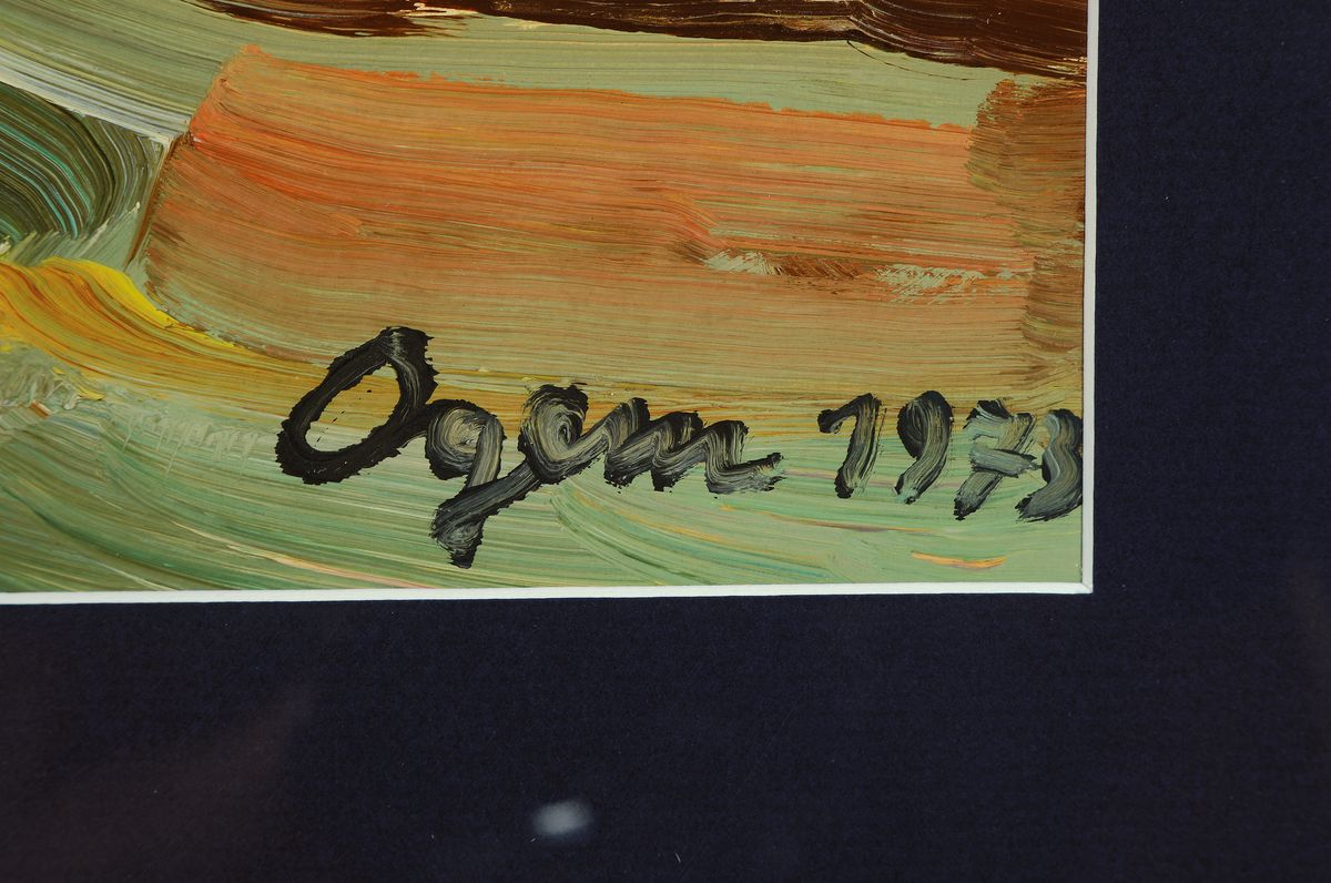 Detail a: Gertrud Ogem, 1919 - 1985, expressionistisches Ölgemälde auf Papier, handsigniert und datiert 1973, "zwei nackte Frauen", Berliner ...