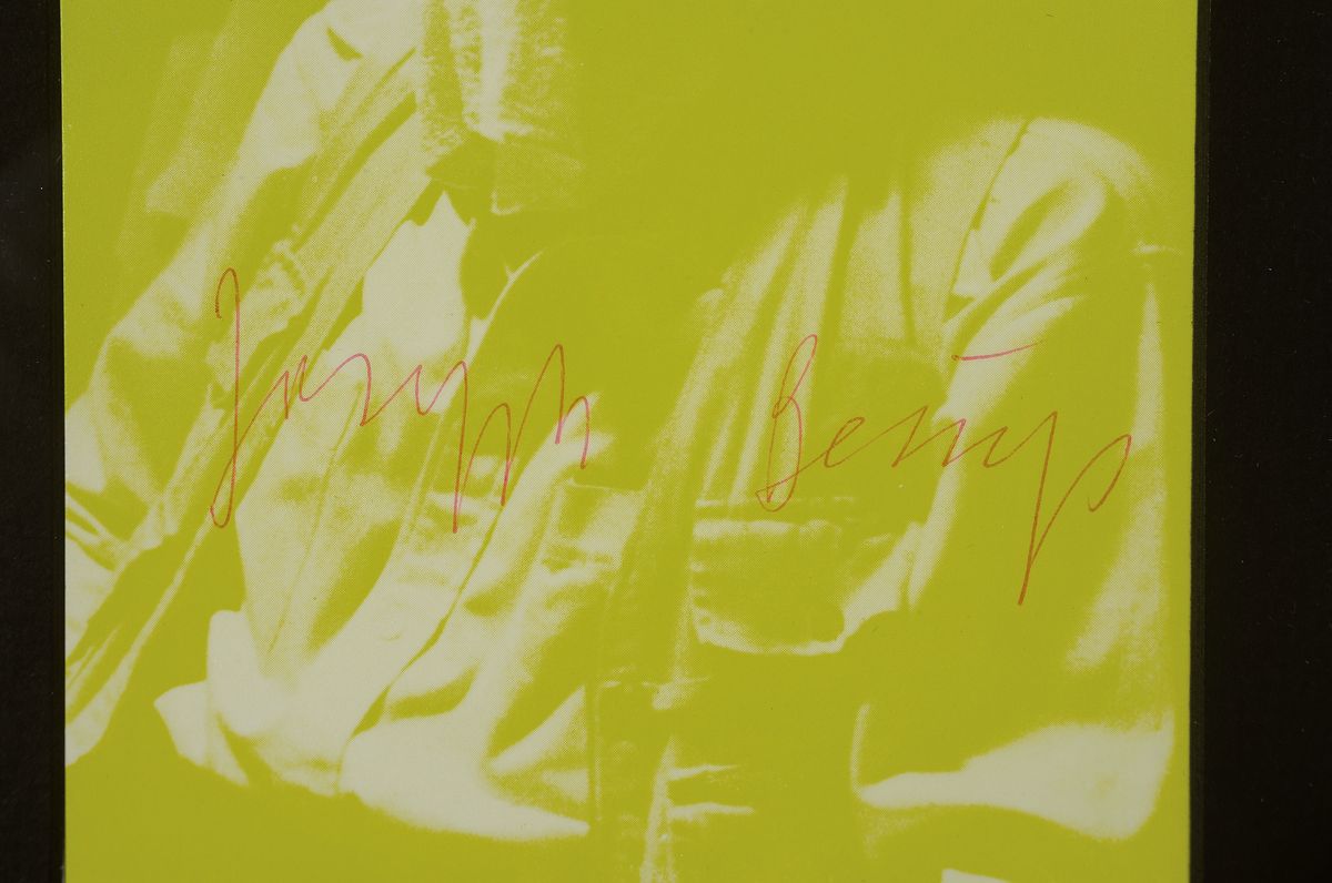 Detail a: Joseph Beuys, 1921 - 1986, Multiple, handsigniert, "Joseph Beuys auf dem Flug nach Amerika", hellgrün, aus 1974, unter Glas, Rahmen: 26 x ...