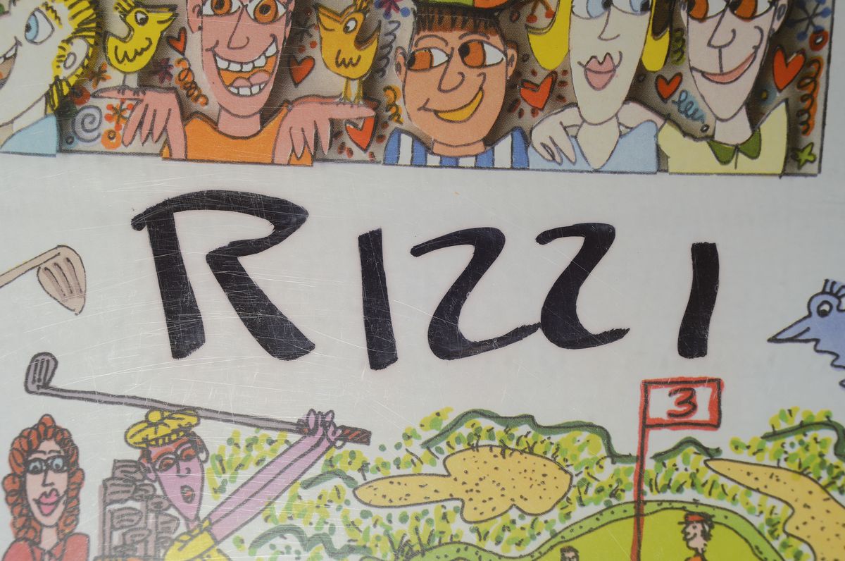 Detail a: James Rizzi 1950 - 2011, Manhatten Golf Classic 2006, Offset auf Hochglanzpapier, die Offsets wurden vom Golf-Club an die Turnierteilnehmer verteilt, ...